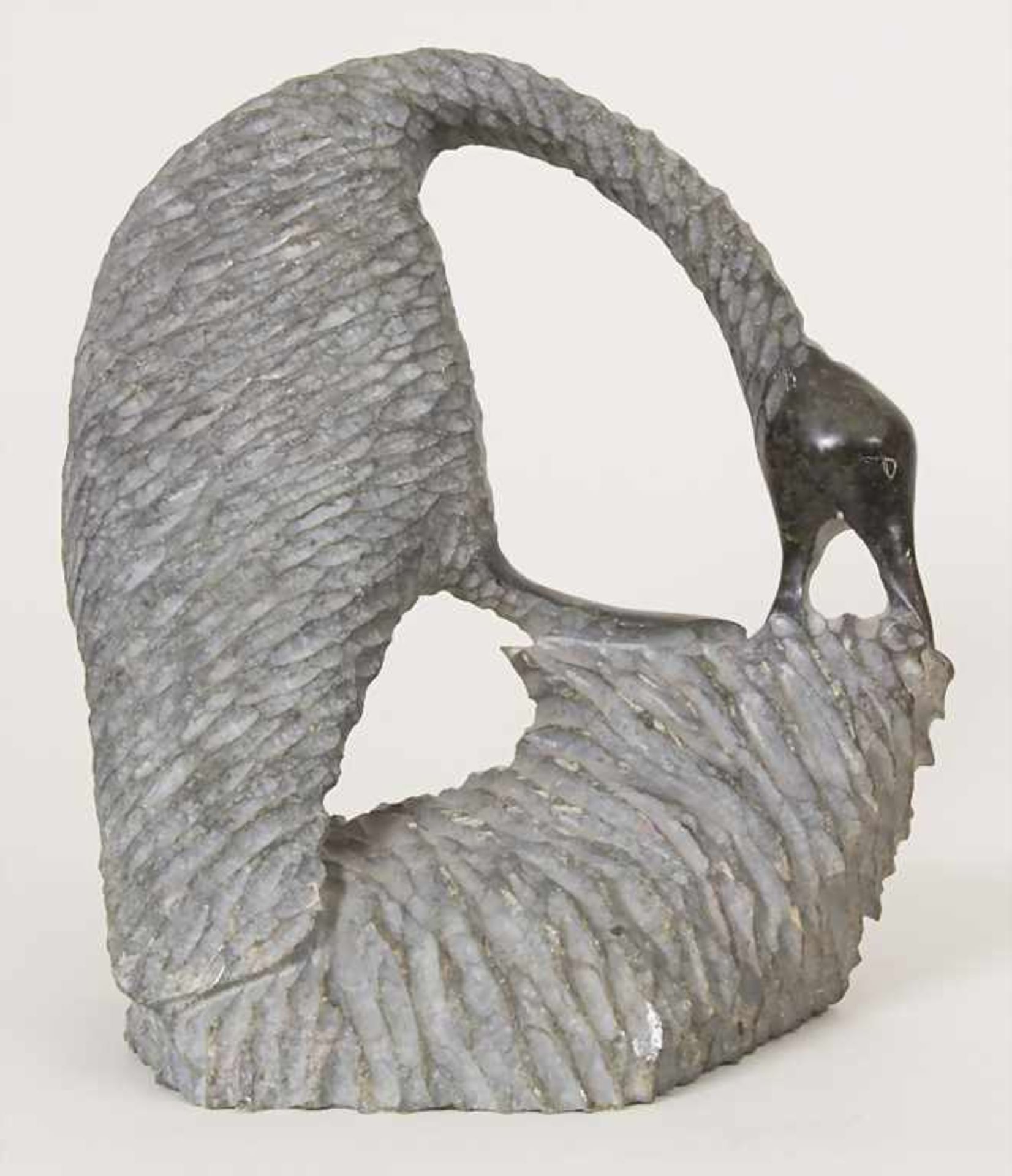 Tierfigur 'Wasservogel' / An animal figure 'Water bird', wohl Afrika, 20. Jh.Material: Speckstein, - Bild 3 aus 5