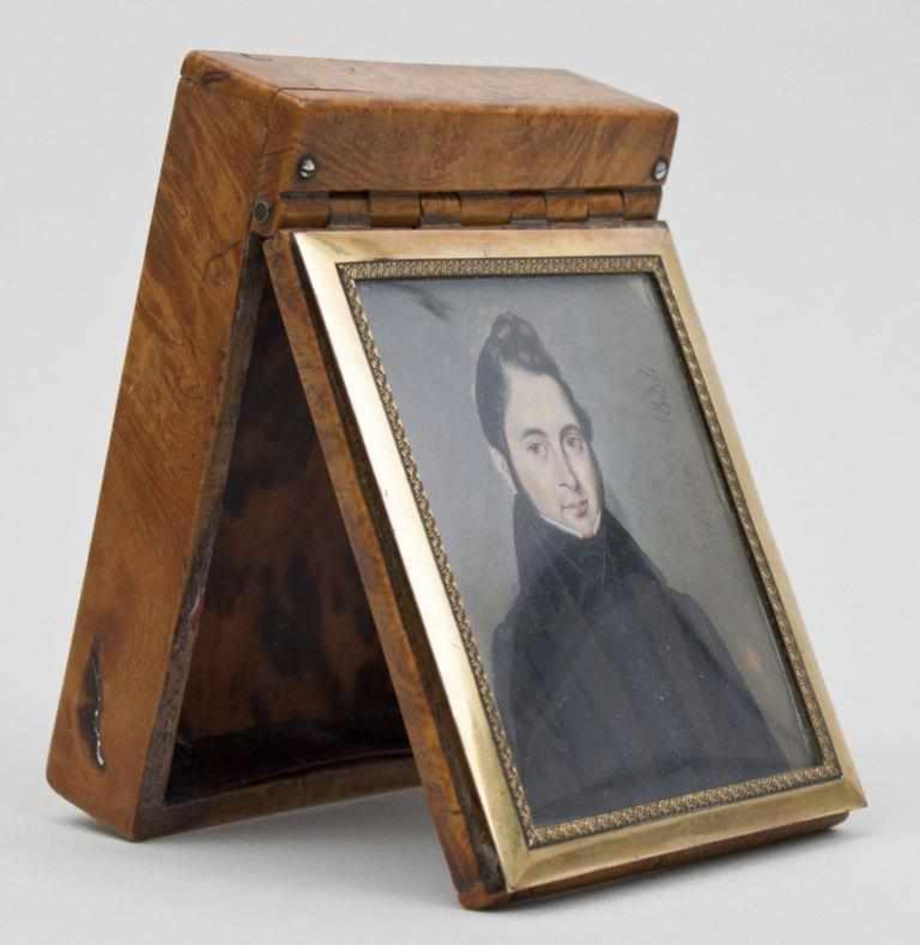Deckeldose mit Miniatur/Lidded Box Decorated with a Miniature, Biedermeier, 1834Deckeldose mit - Bild 2 aus 4
