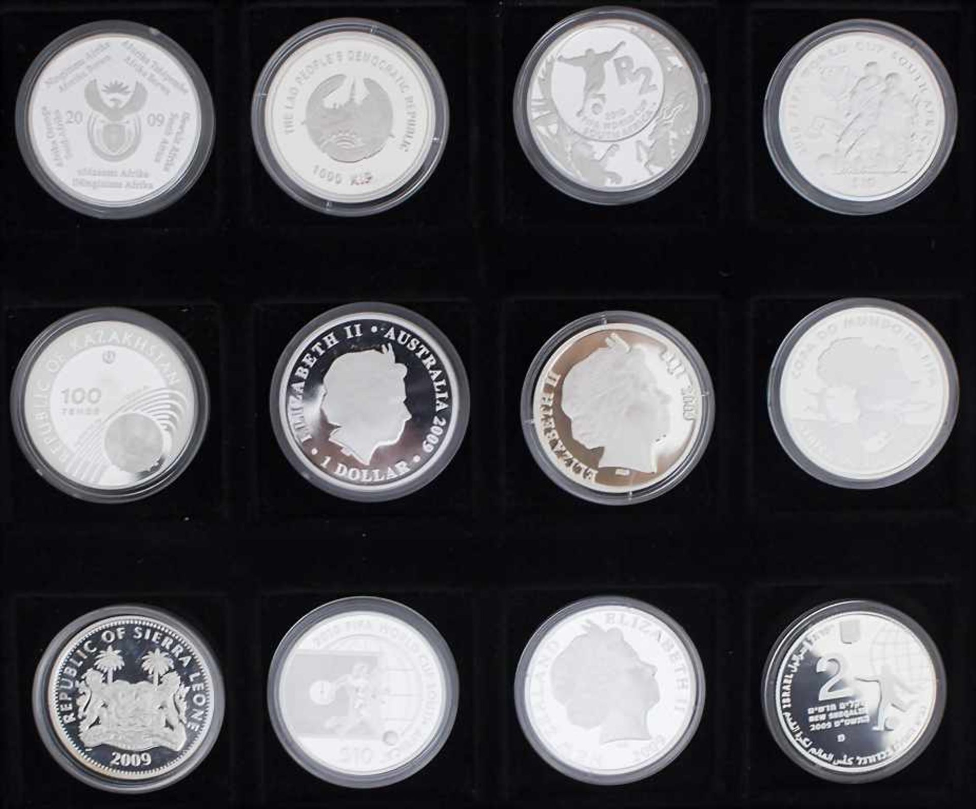 Silber Gedenkmünzen FIFA Fussball Weltmeisterschaft Süd Afrika 2009 / Silver Coins FIFA World Cup