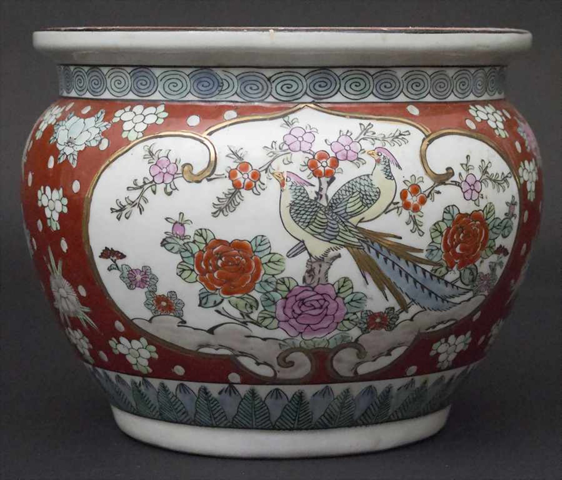 Cachepot mit Vogel-Blütendekor / A cachepot with birds and flowers, Japan, 20. Jh.Material: - Bild 3 aus 5