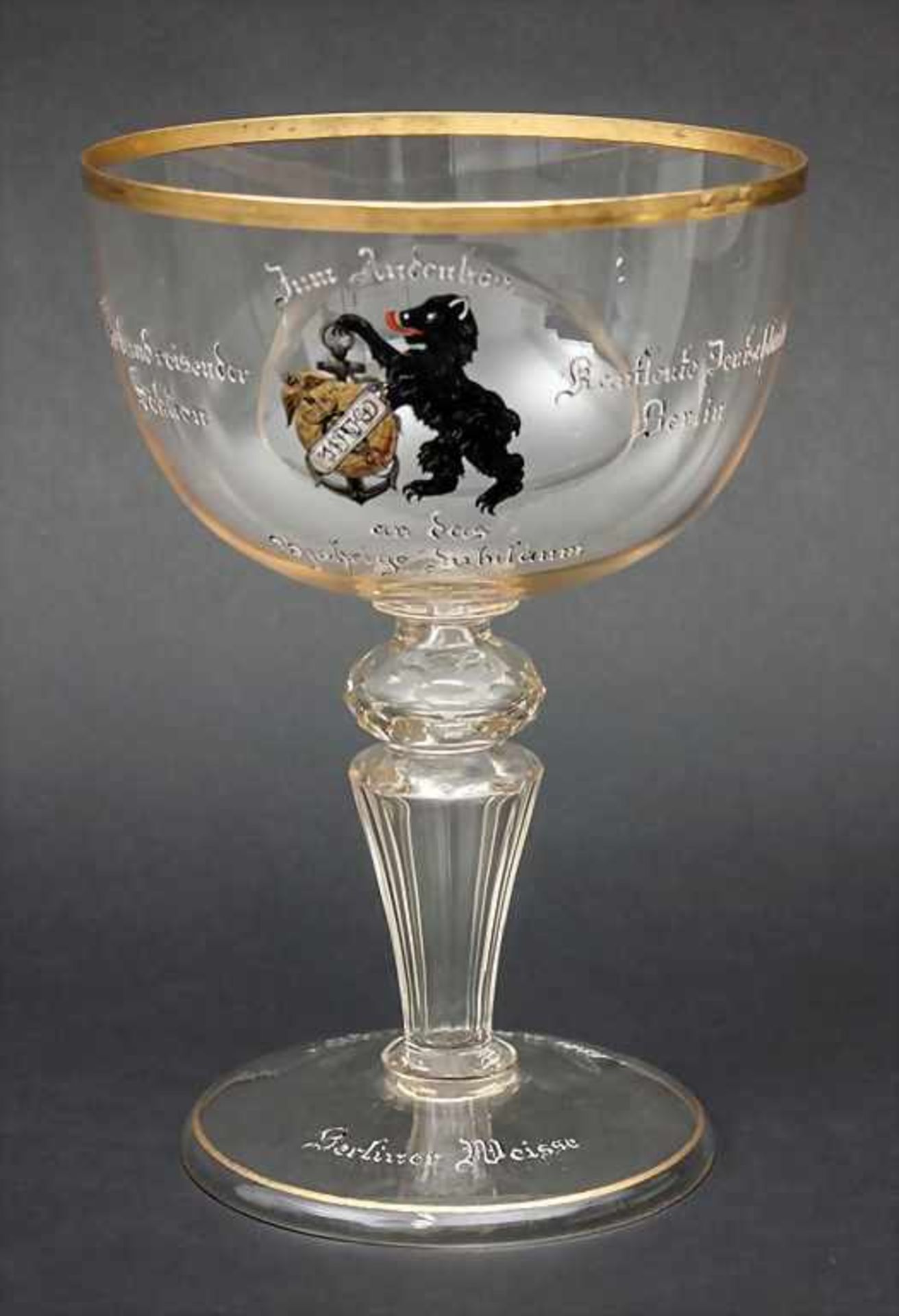 Pokalglas 'Berliner Weiße' / A Glass Chalice, Berlin, 1910Klarglas auf rundem Stand mit weiter