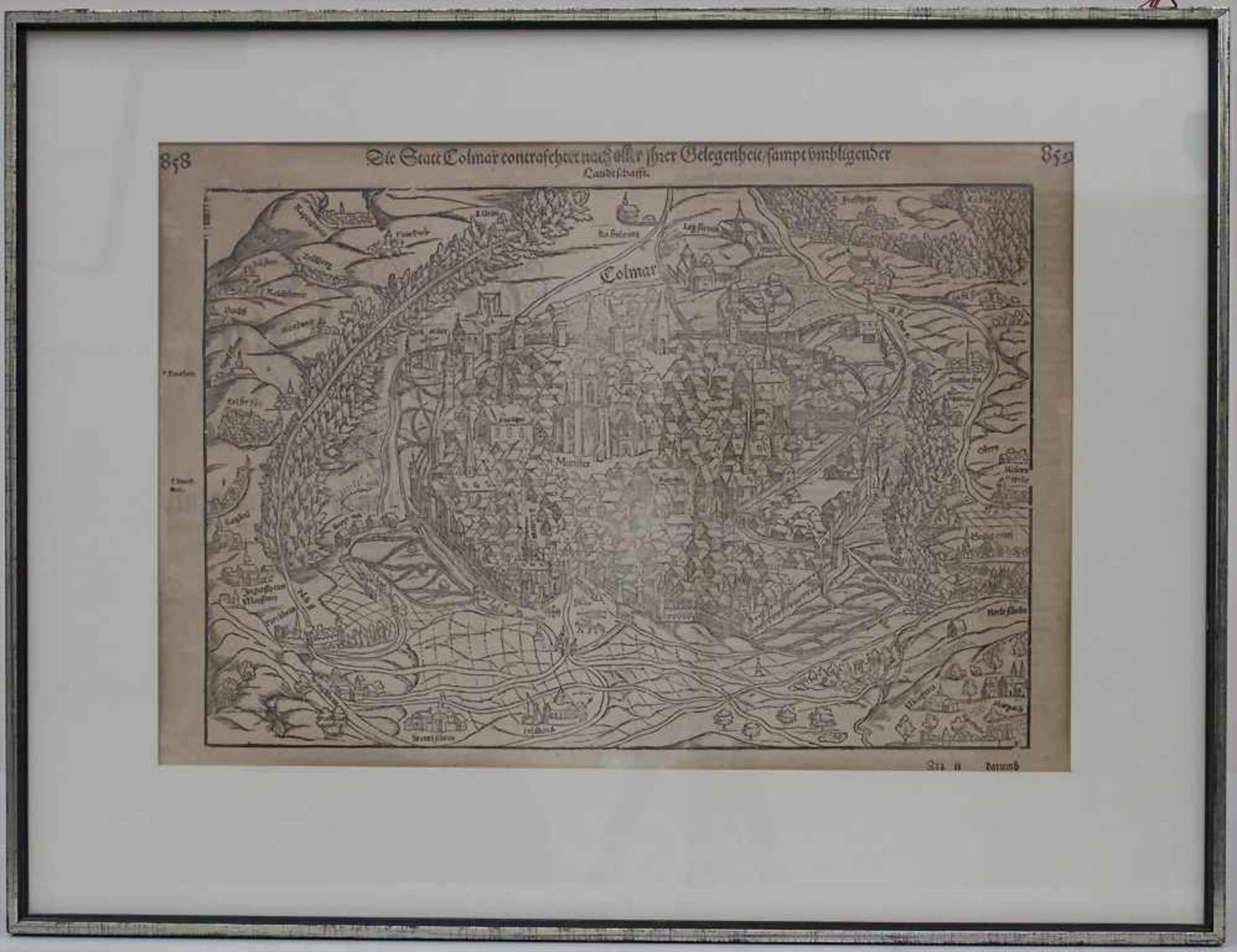 Sebastian Münster (1489-1552), Historische Karte von Colmar / A historic Map of ColmarTitel: 'Die - Bild 2 aus 4