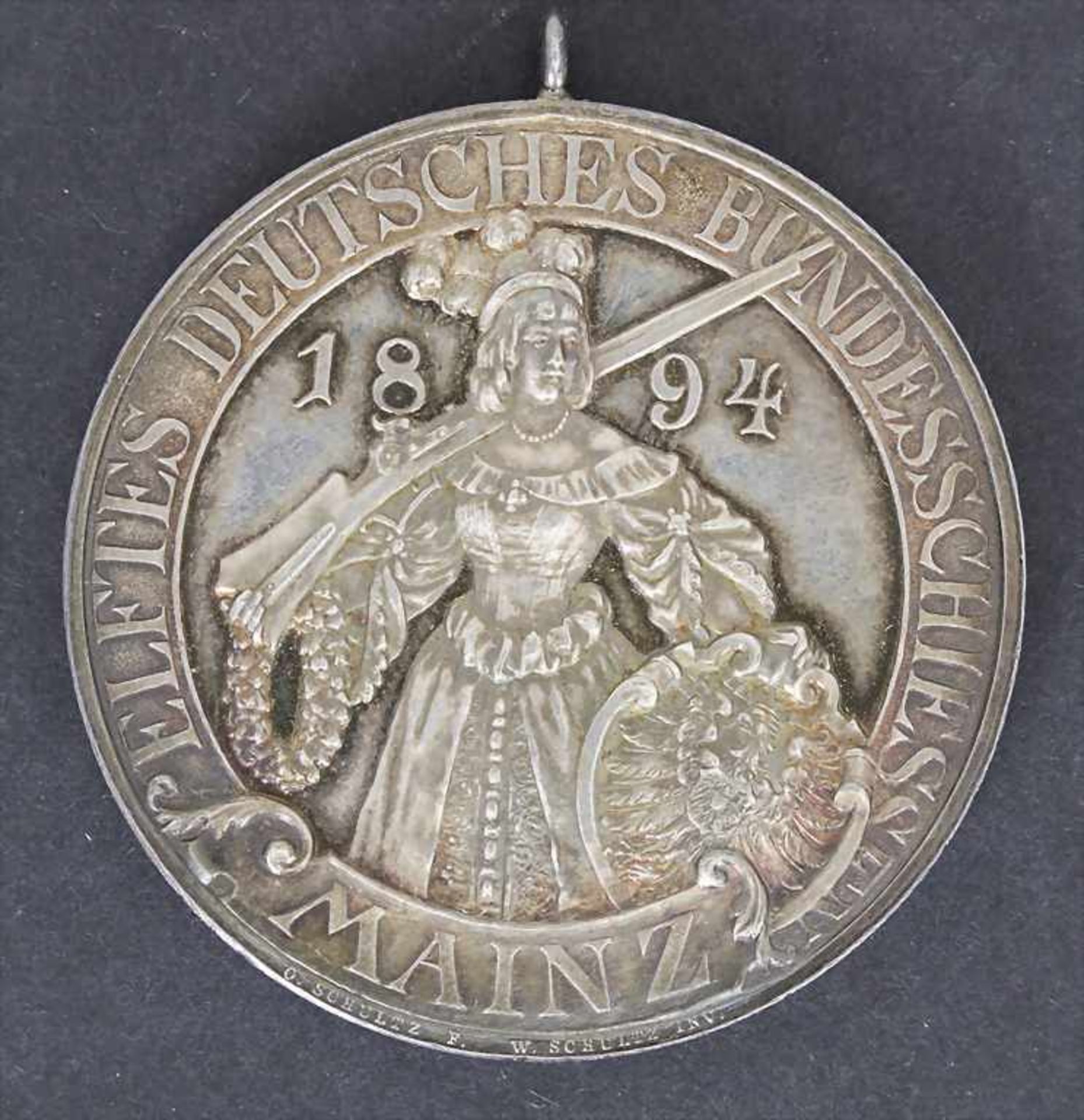 Schützenmedaille Mainz / A shooting medal of Mainz, 1894Material: wohl Silber, ungemarkt,Avers: