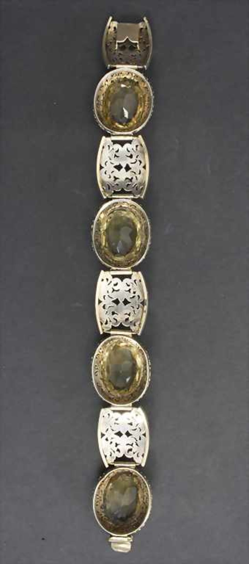 Armband mit Citrin / A bracelet with citrine, um 1870Material: Silber partiell Gold-plattiert, - Image 2 of 4