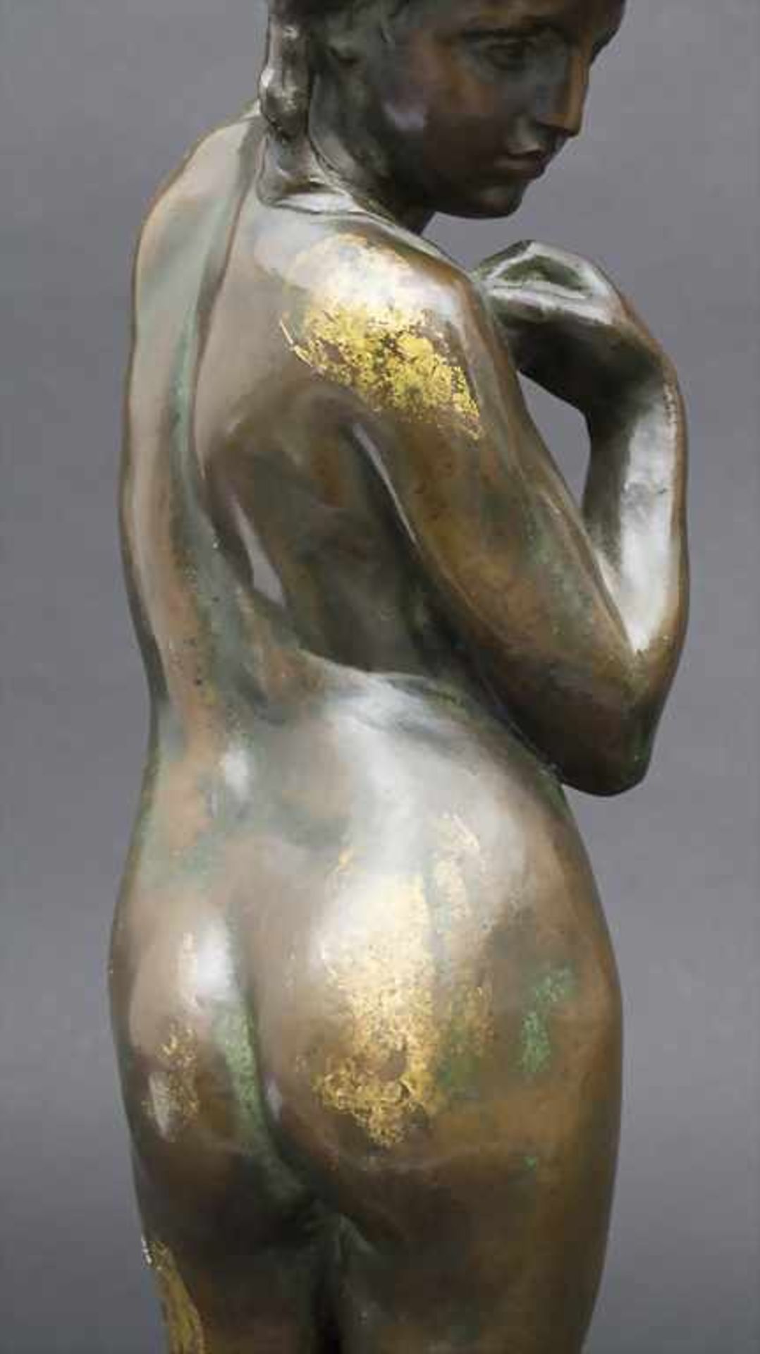 Frans Huygelen 1878-1940, Jugendstil Bronze, Weiblicher Akt / An Art Nouveau bronze sculpture of a - Image 6 of 6