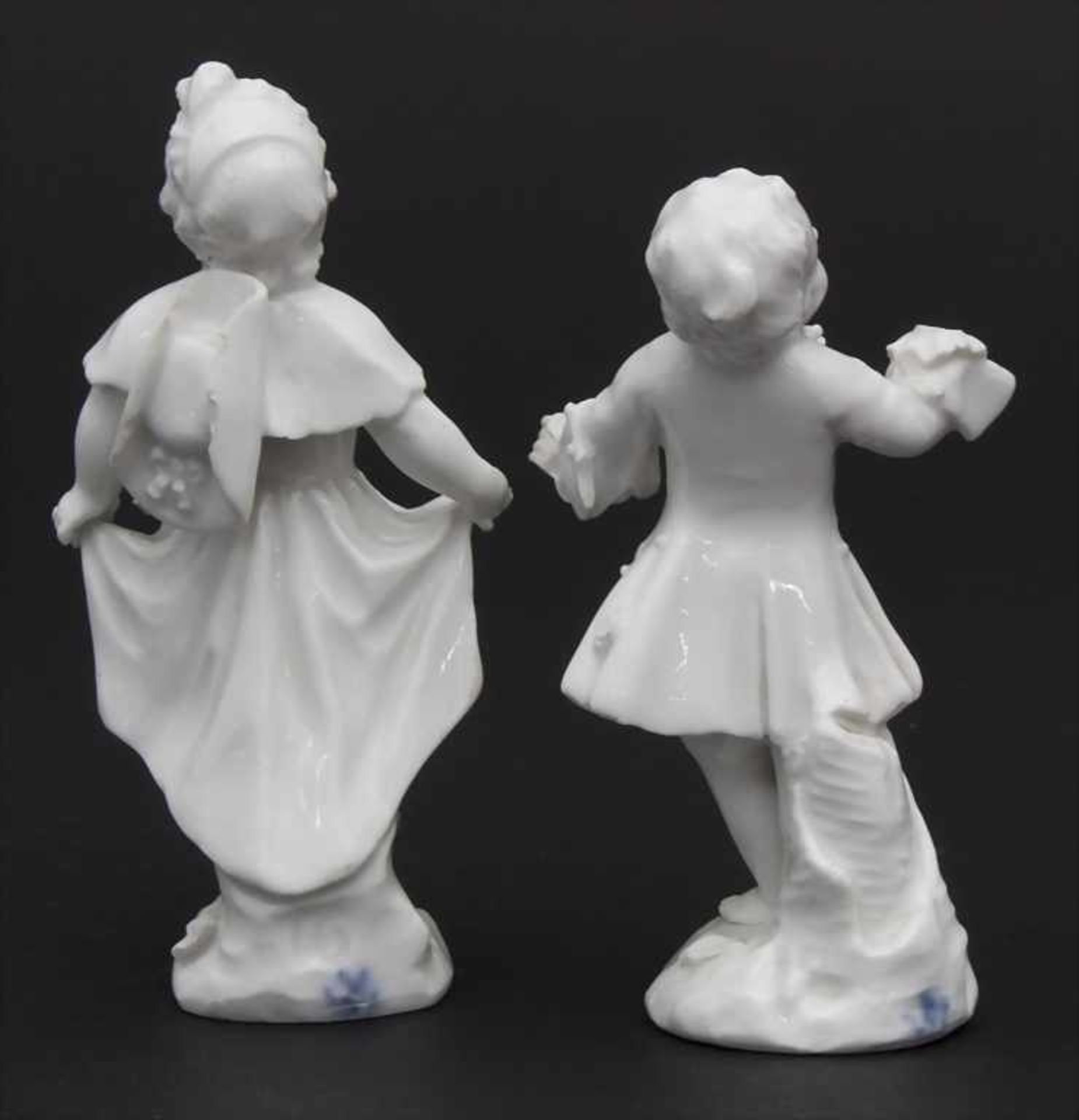 2 tanzende Kinder / A dancing boy and girl, wohl Michel Victor Acier, Meissen, um 1760Material: - Image 2 of 6