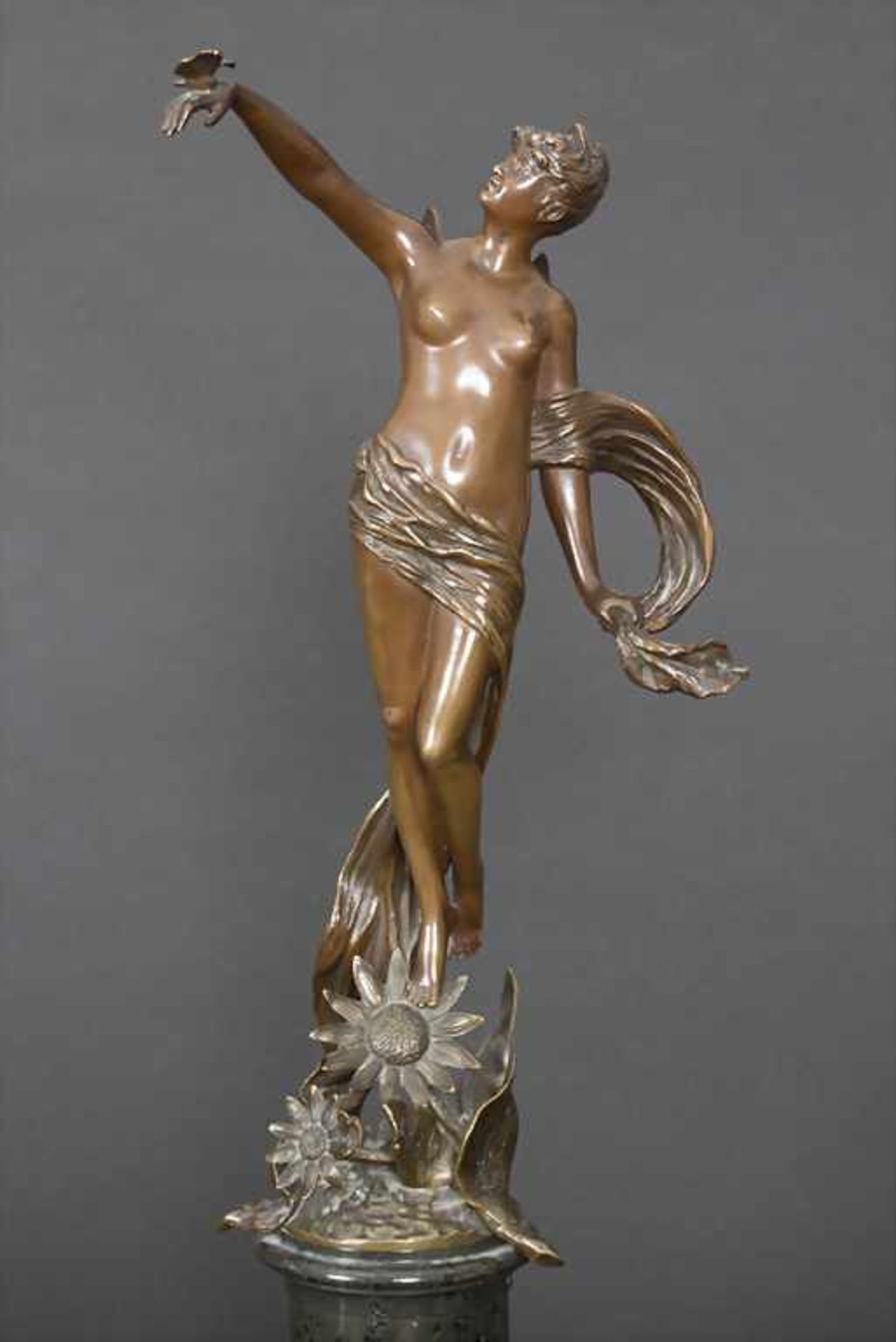Franz Rosse (1858-1900), 'Die Psyche', BerlinMaterial: Bronze patiniert auf Serpentin Sockel, - Bild 2 aus 6