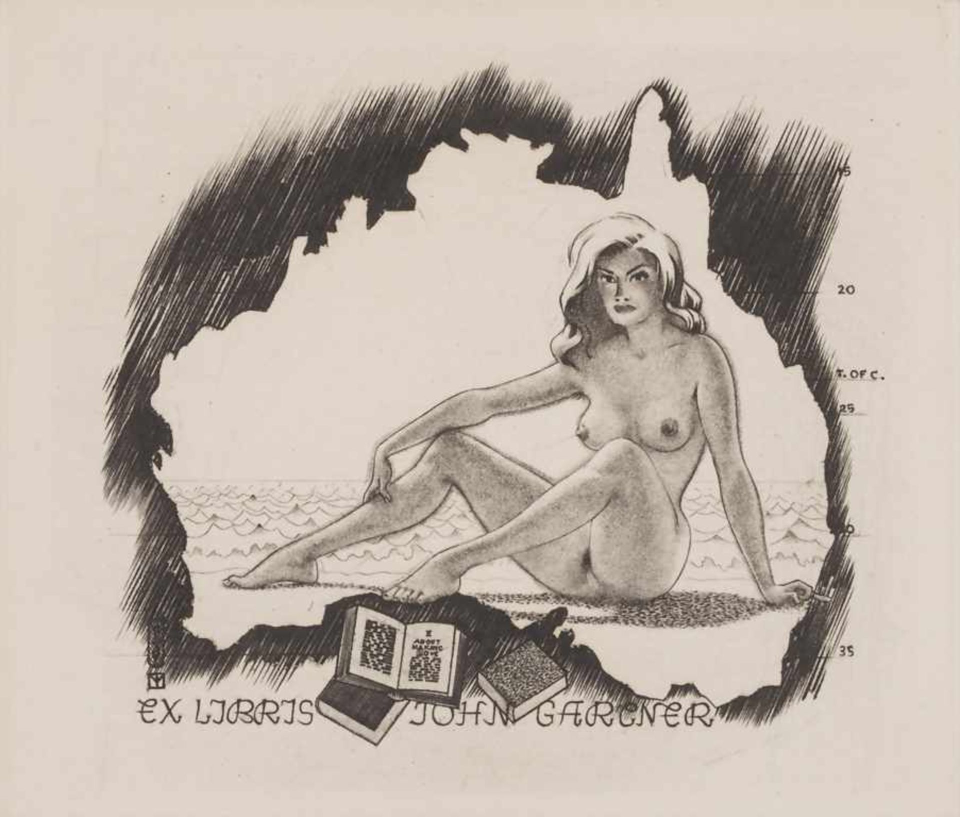 Umfangreiche Sammlung Exlibris / A collection Exlibris, 20. Jh.Zahlreiche erotische Darstellungen, - Bild 2 aus 7