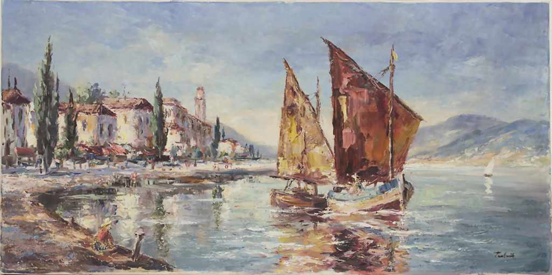 A.U.H. Terlau (1919-2009), 'Gardone am Gardasee' / 'Gardone-Lake Garda'Technik: Öl auf Leinwand,