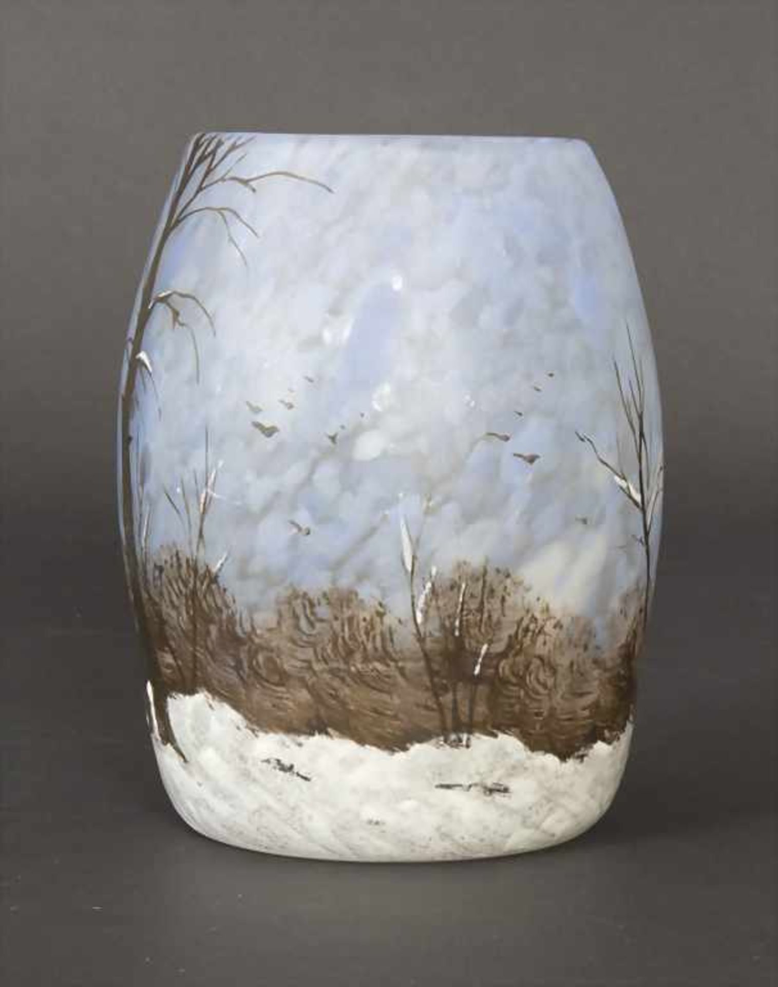 Jugendstil Vase mit Winterlandschaft / An Art Nouveau vase with a winter landscape, Legras & Cie., - Image 2 of 7