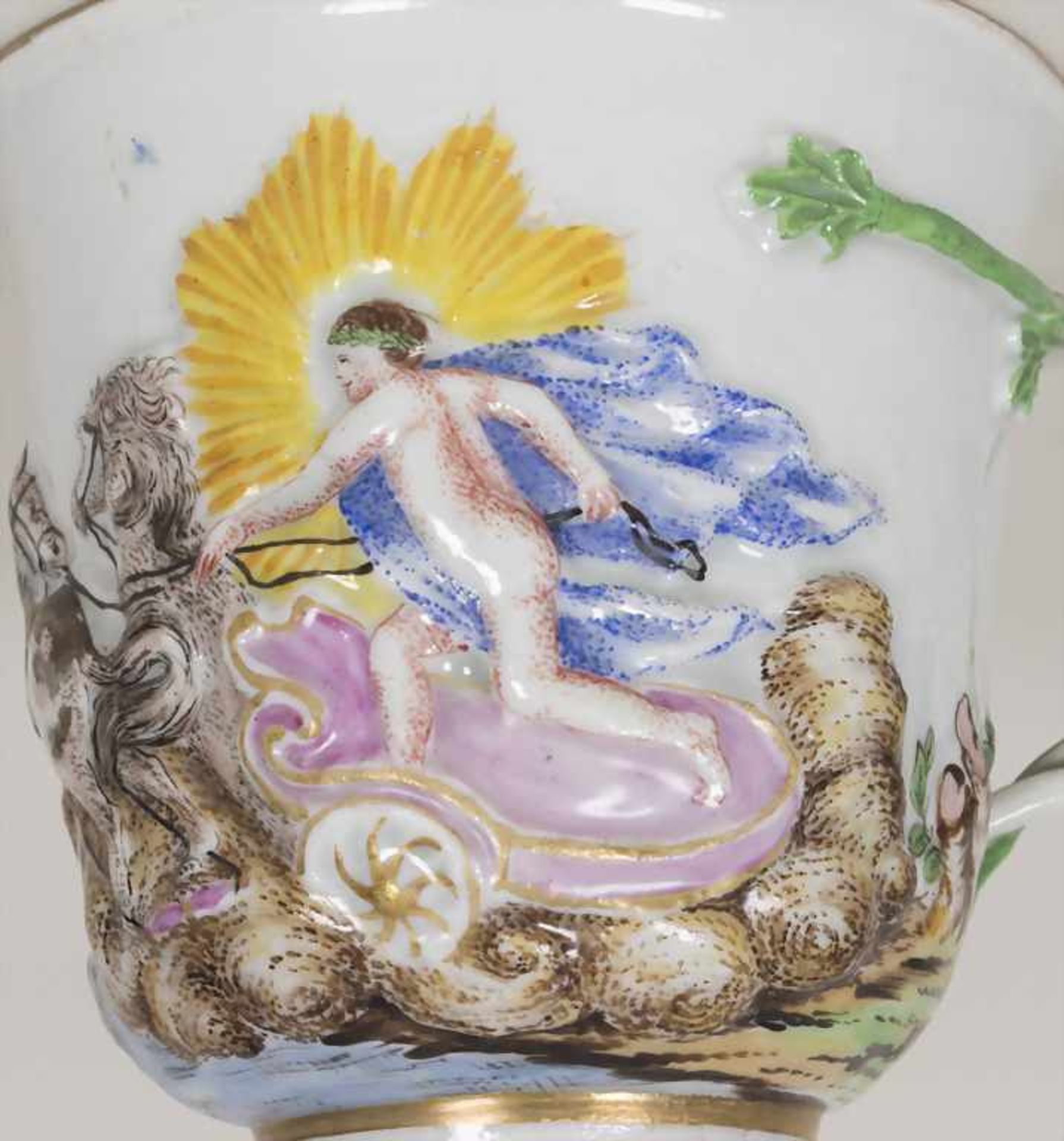 Frühe Tasse und UT mit Reliefdekor / An early cup and saucer with relief decor, Herend, Mitte 19. - Bild 5 aus 8