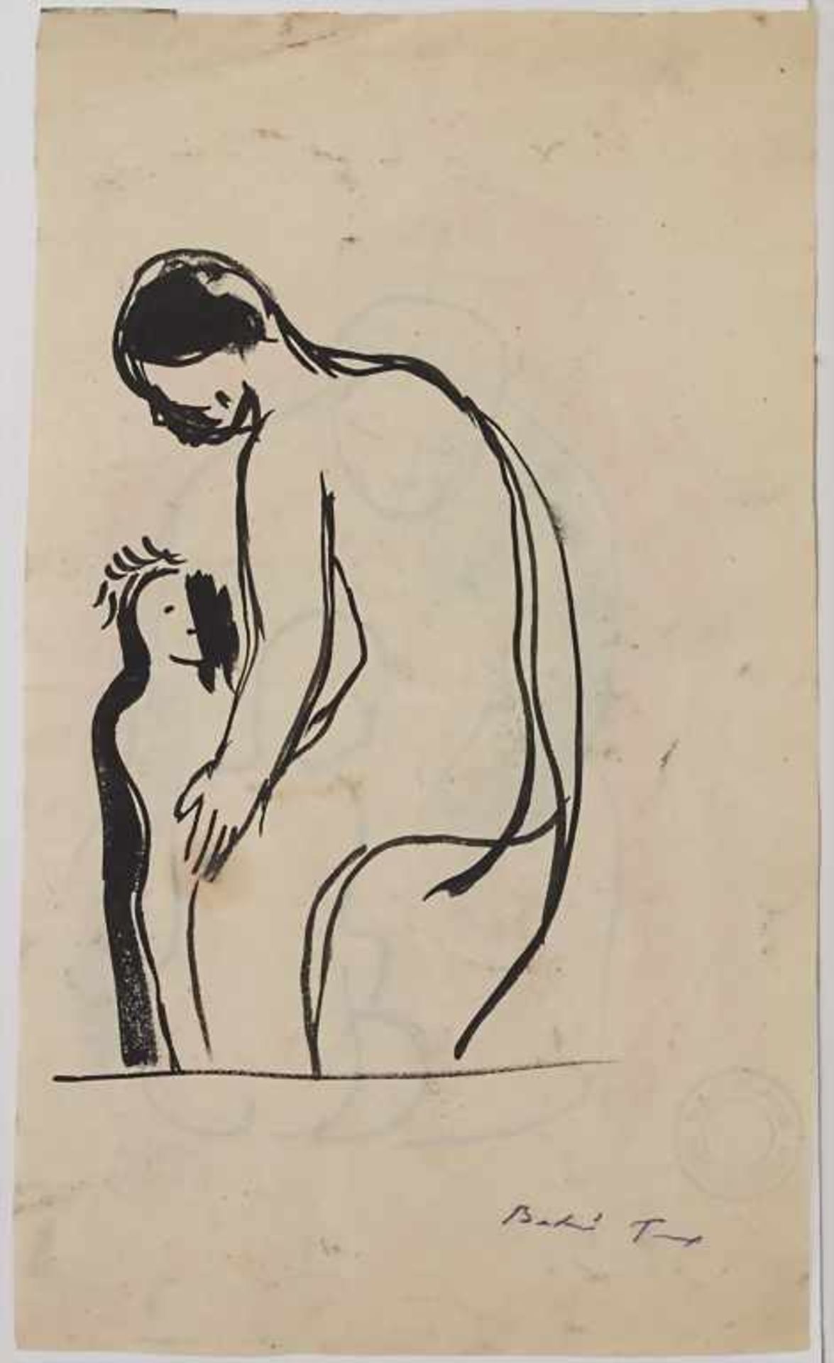 Béla Kádár (1877-1956), 'Mutter mit Kind' / 'Mother and Child'Technik: Tusche / Aquarell auf Papier, - Image 2 of 4