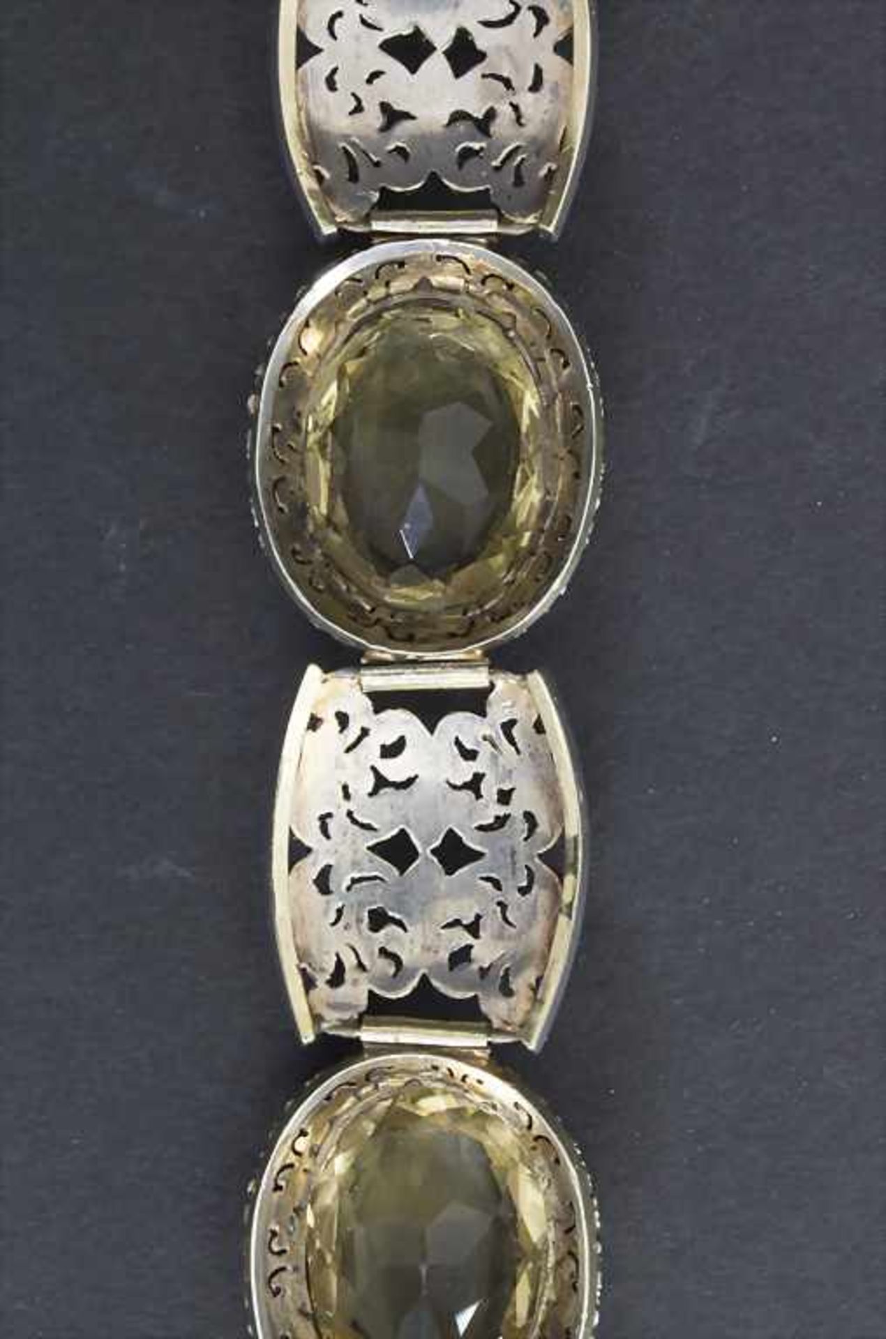 Armband mit Citrin / A bracelet with citrine, um 1870Material: Silber partiell Gold-plattiert, - Image 4 of 4
