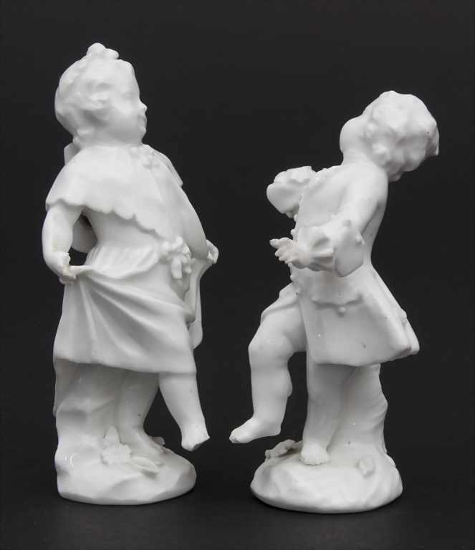 2 tanzende Kinder / A dancing boy and girl, wohl Michel Victor Acier, Meissen, um 1760Material: - Image 3 of 6