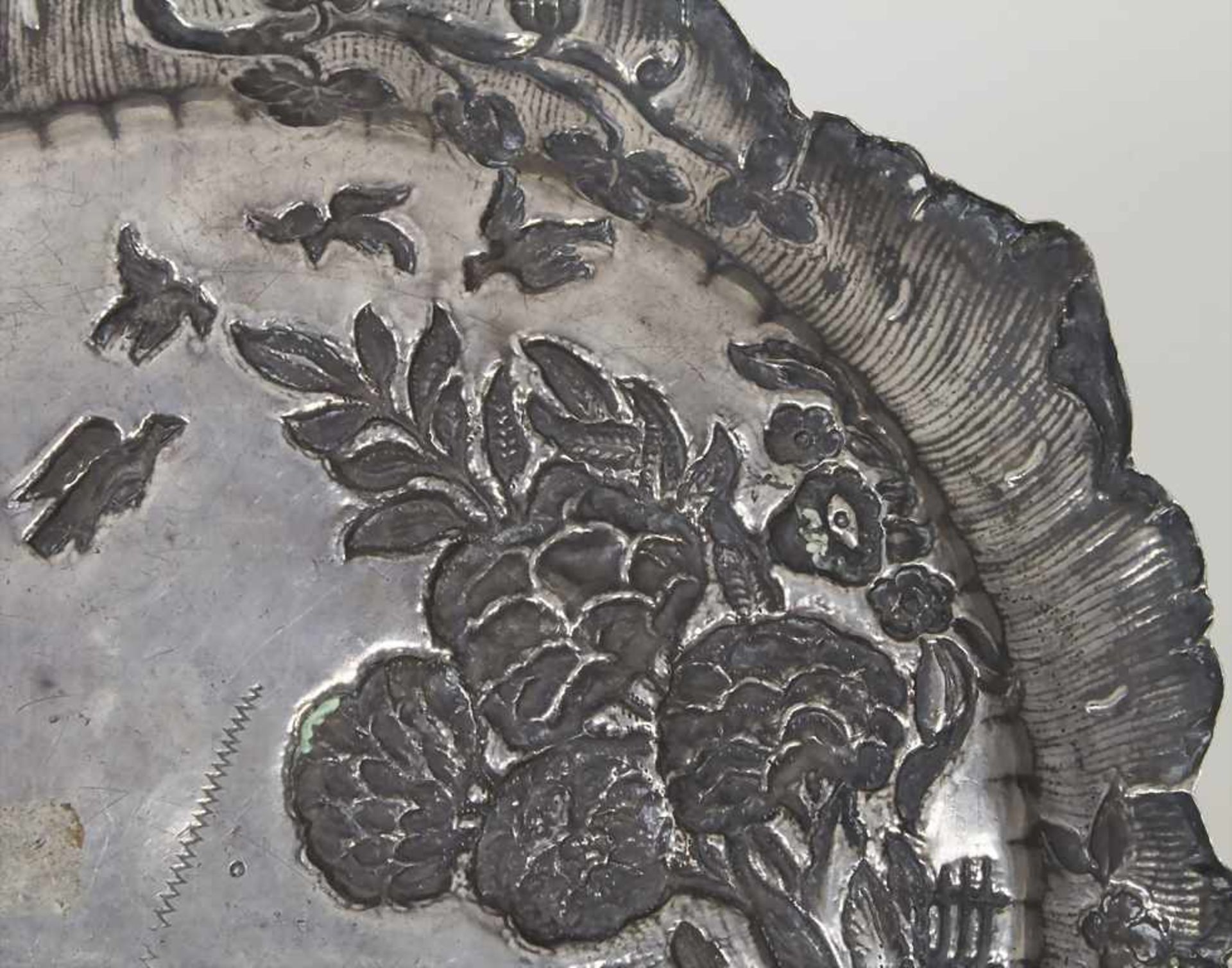 Barock Teller / A baroque silver plate, Dresden, 18. Jh.Material: Silber 12 Lot,Marke: - Image 4 of 5
