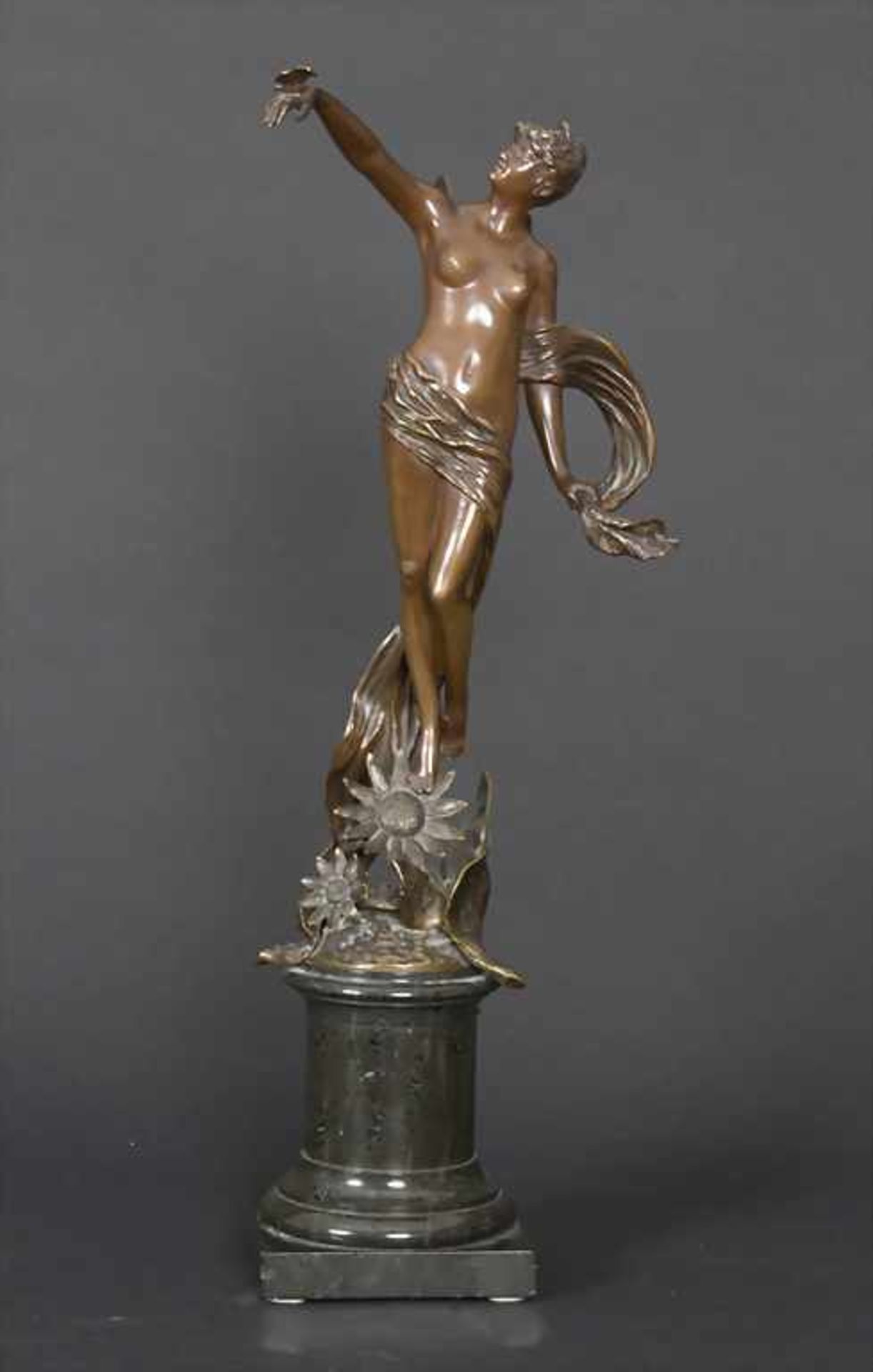 Franz Rosse (1858-1900), 'Die Psyche', BerlinMaterial: Bronze patiniert auf Serpentin Sockel,
