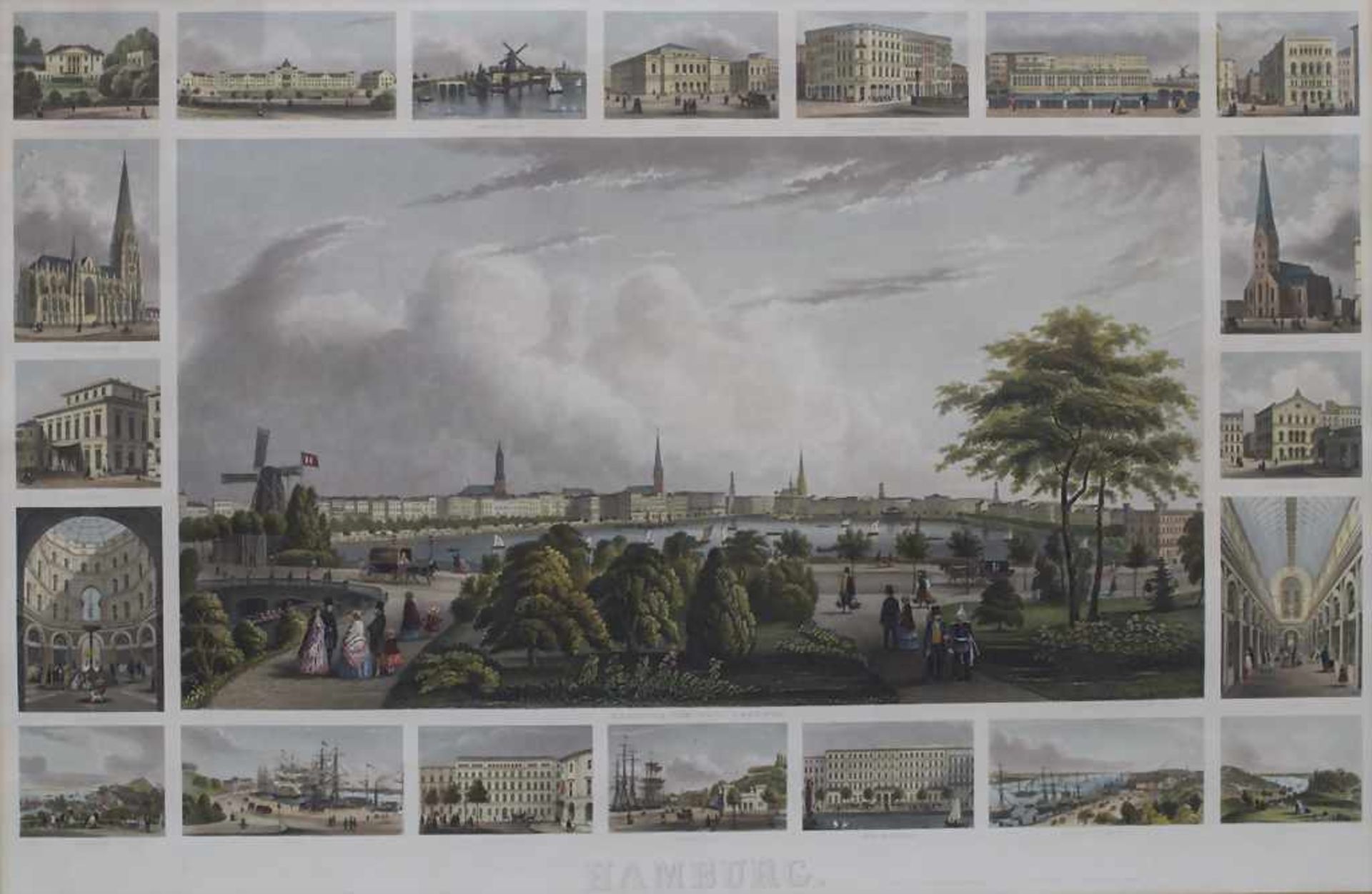 J. Gray (19. Jh.), Historische Ansichten Hamburgs / Historic views of HamburgDarstellung: Hauptbild: