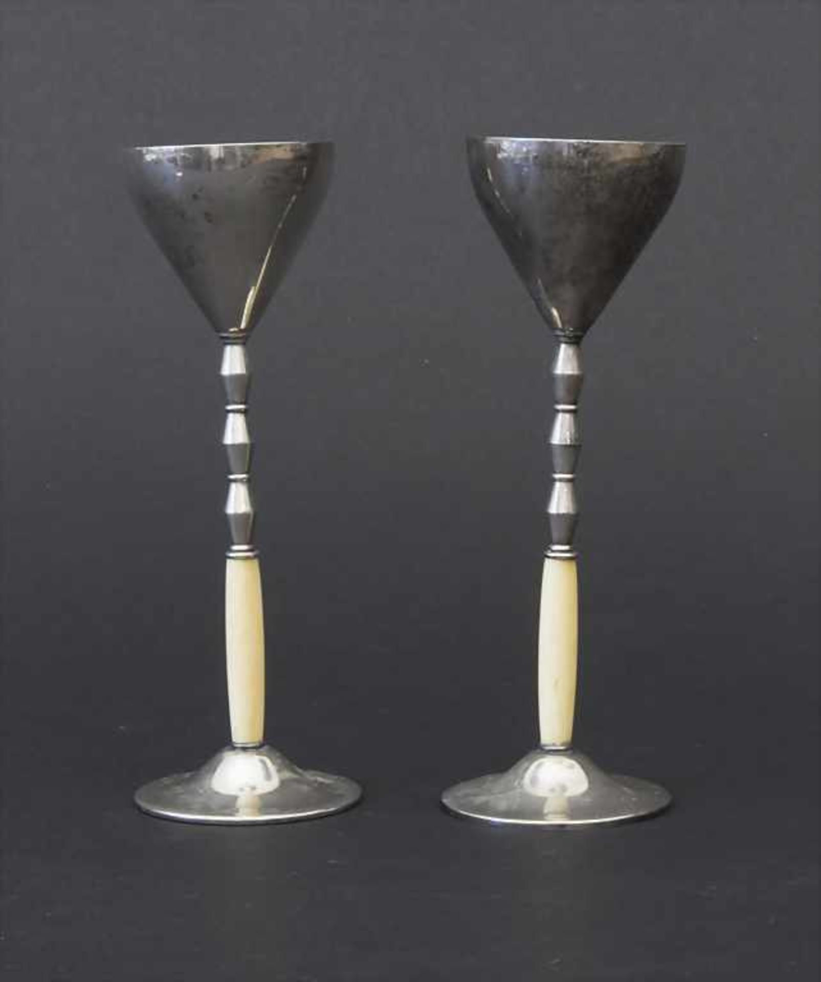 Paar seltene Jugendstil Likörbecher / A pair of rare Art Nouveau liqueur goblets, WMF, Geislingen,