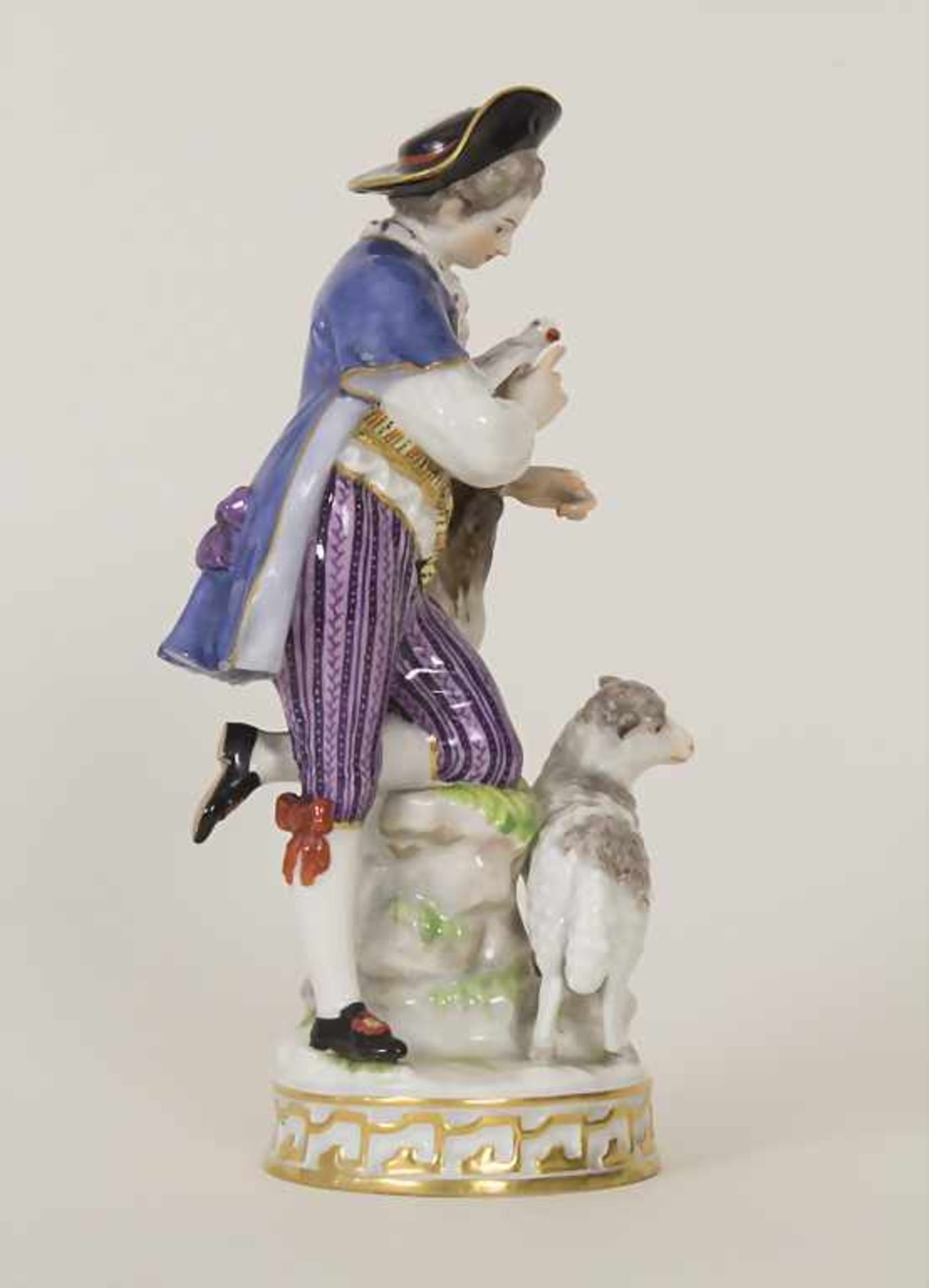 Schäfer mit Brieftaube / A shepherd with a carrier pigeon, Meissen, Mitte 19. Jh.Material: - Bild 4 aus 7