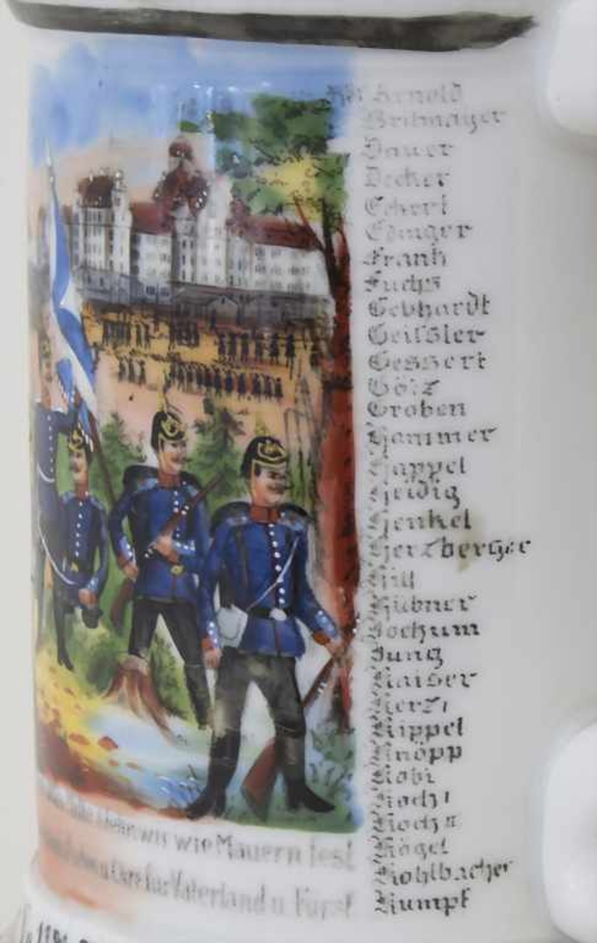 Reservistenkrug / A reservist beer mug, Mainz, Hessen, Pfalz, 1904Einheit: 'Leib Comp. Inft. Regt. - Image 5 of 10