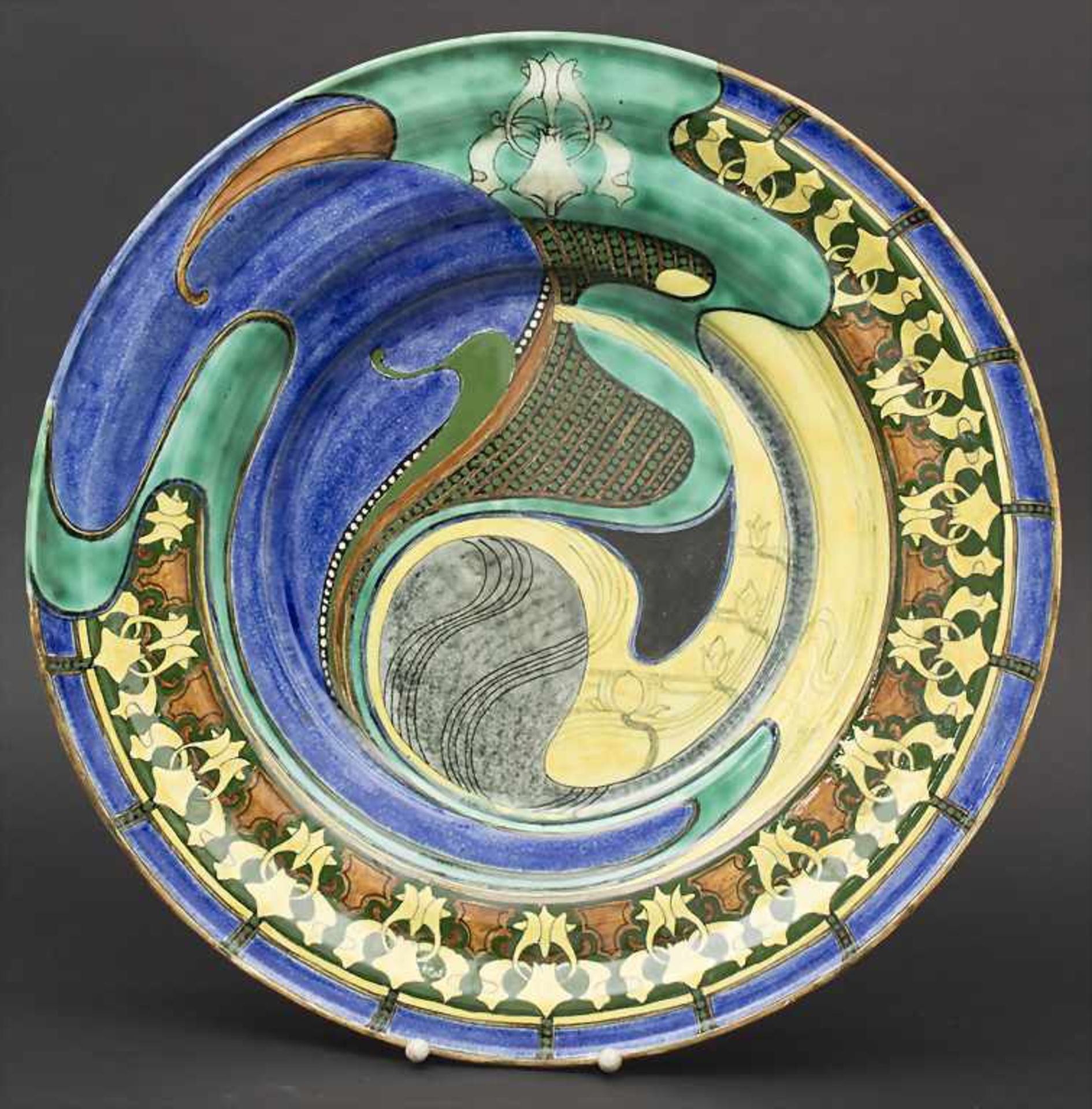 Jugendstil Wandteller / An Art Nouveau wall plates, Rozenburg, Den Haag, um 1910Material: Keramik,