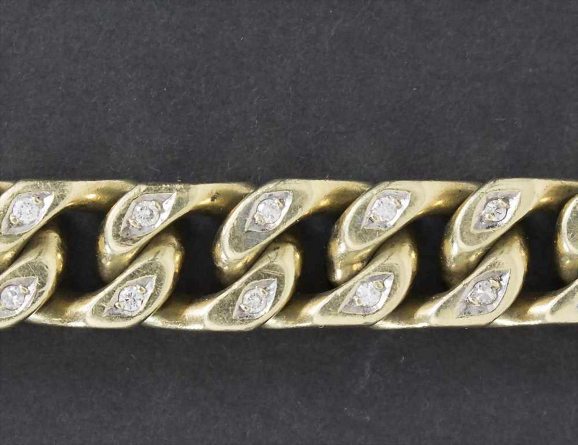 Panzerarmband in Gold mit Diamant / A bracelet in gold with diamondMaterial: Gold Au 585/00 14 Kt, - Image 2 of 3