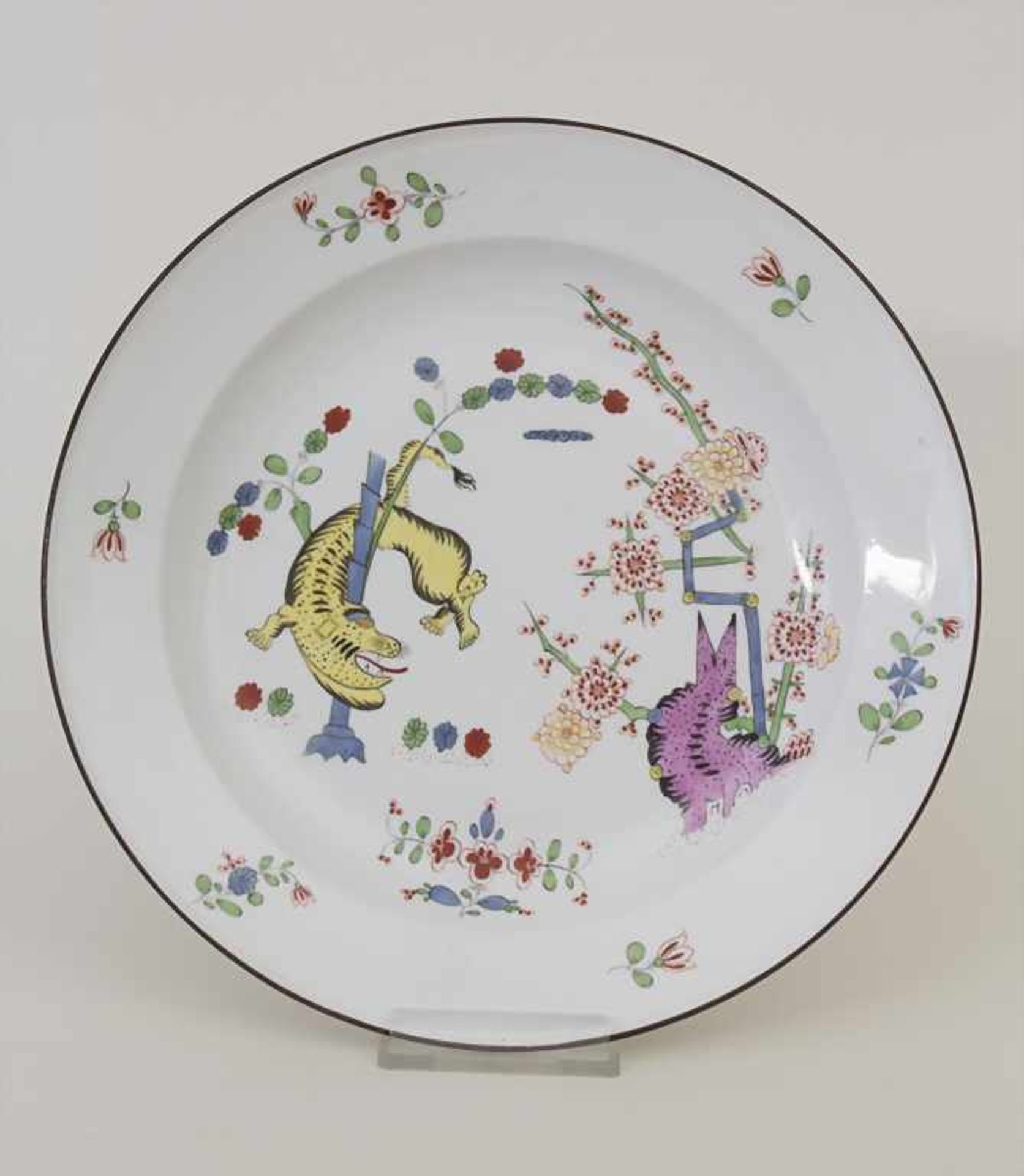 Teller 'Gelber Tiger' / A plate 'Yellow Tiger', aus der Königlichen Hofwirtschaft, Meissen,