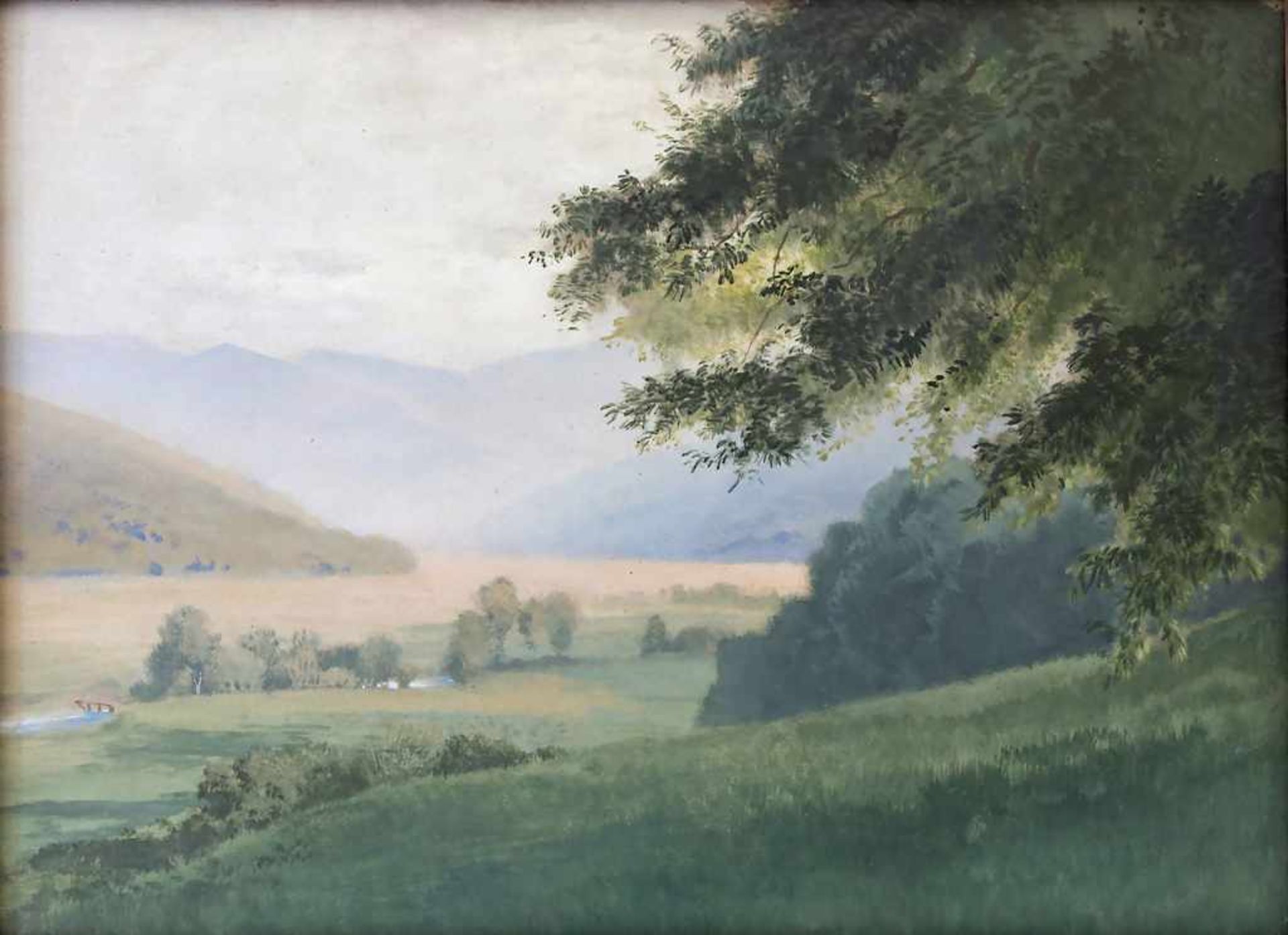 Künstler des 19. Jh. 'Blick in eine Tallandschaft' / 'A view of a valley landscape'Günterstal bei