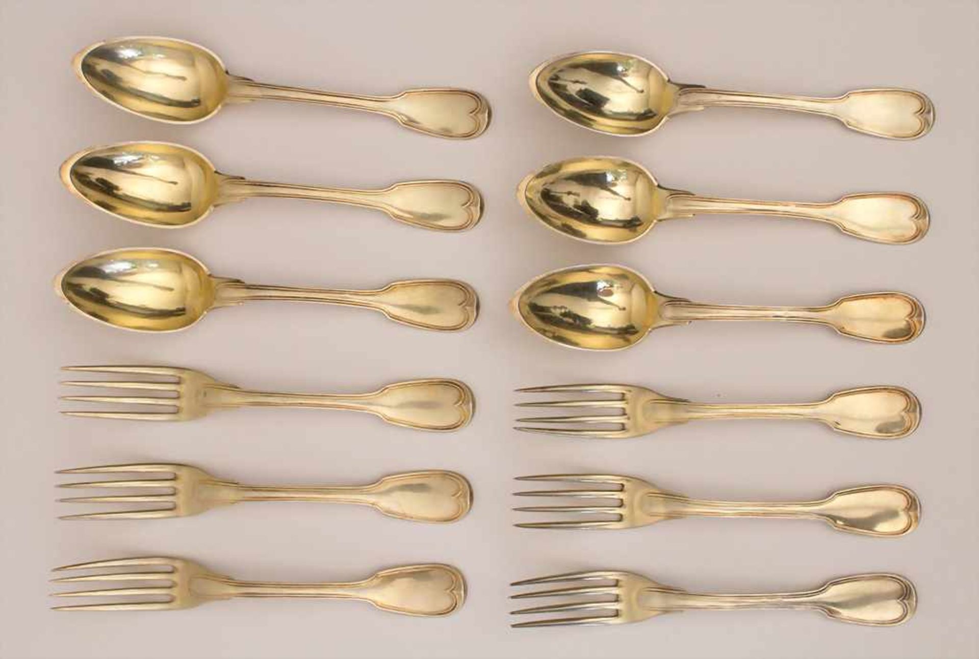 Silberbesteck für 6 Personen / 12 pieces of silver flatware, Paris, 1798-1809Material: Silber 950/