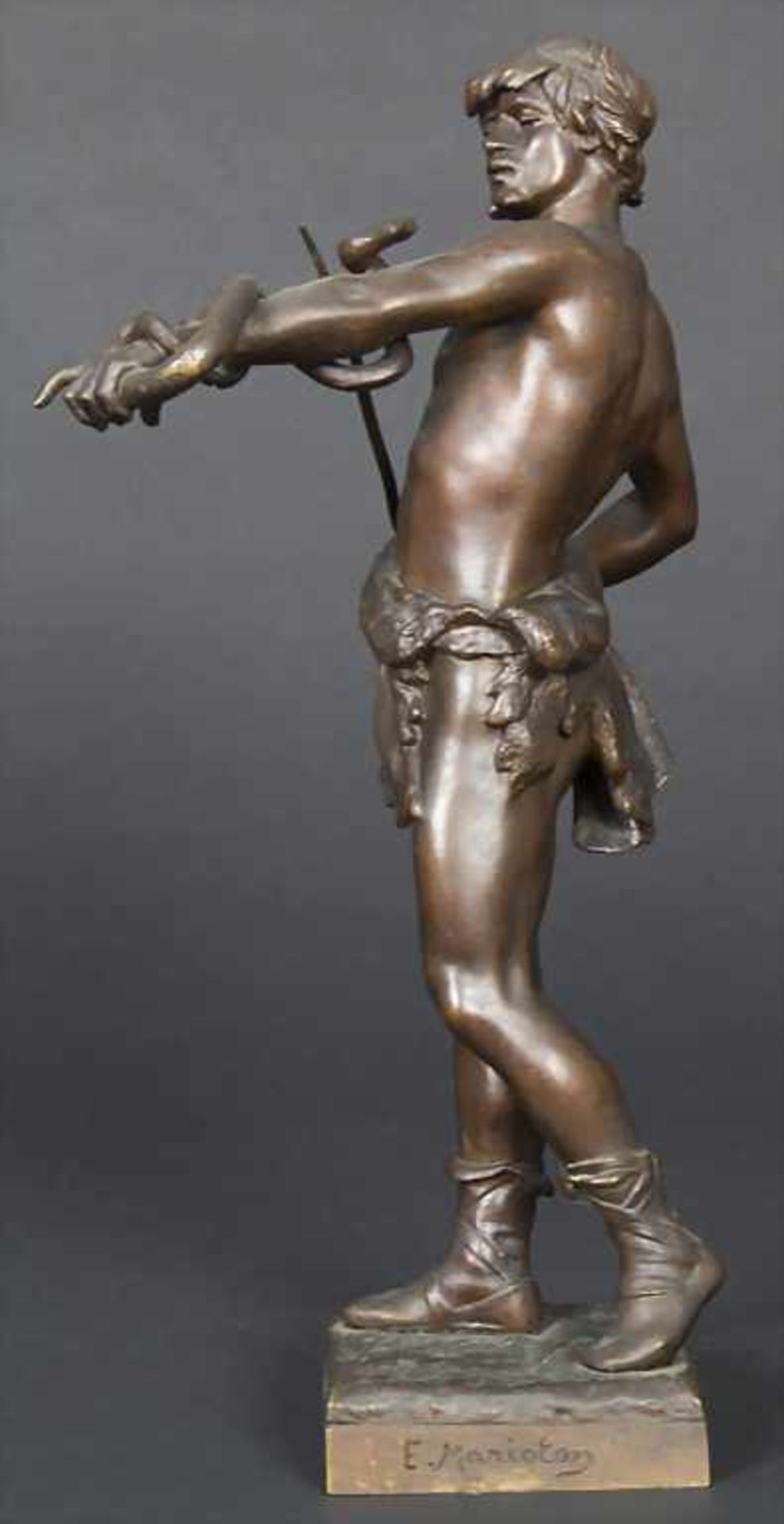 Eugene Marioton (1854-1933), Schlangenbändiger, "FASCINATOR"Material/Technik: Bronze, braun - Bild 2 aus 8