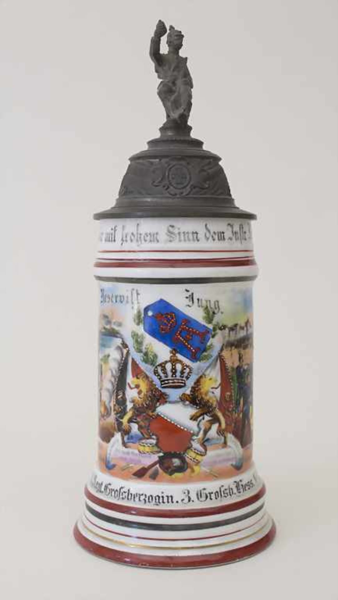 Reservistenkrug / A reservist beer mug, Mainz, Hessen, Pfalz, 1904Einheit: 'Leib Comp. Inft. Regt.