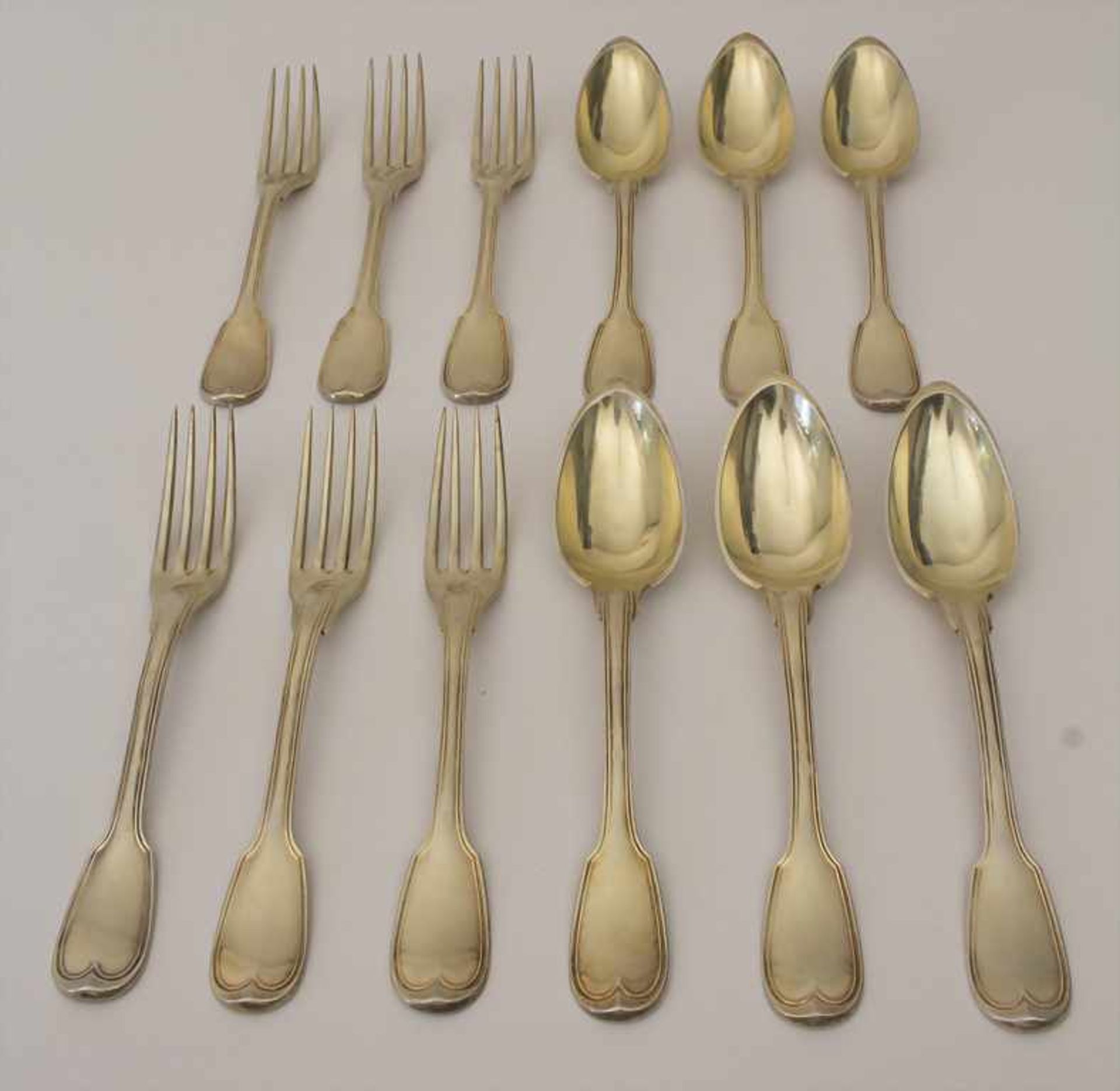 Silberbesteck für 6 Personen / 12 pieces of silver flatware, Paris, 1798-1809Material: Silber 950/ - Bild 8 aus 8