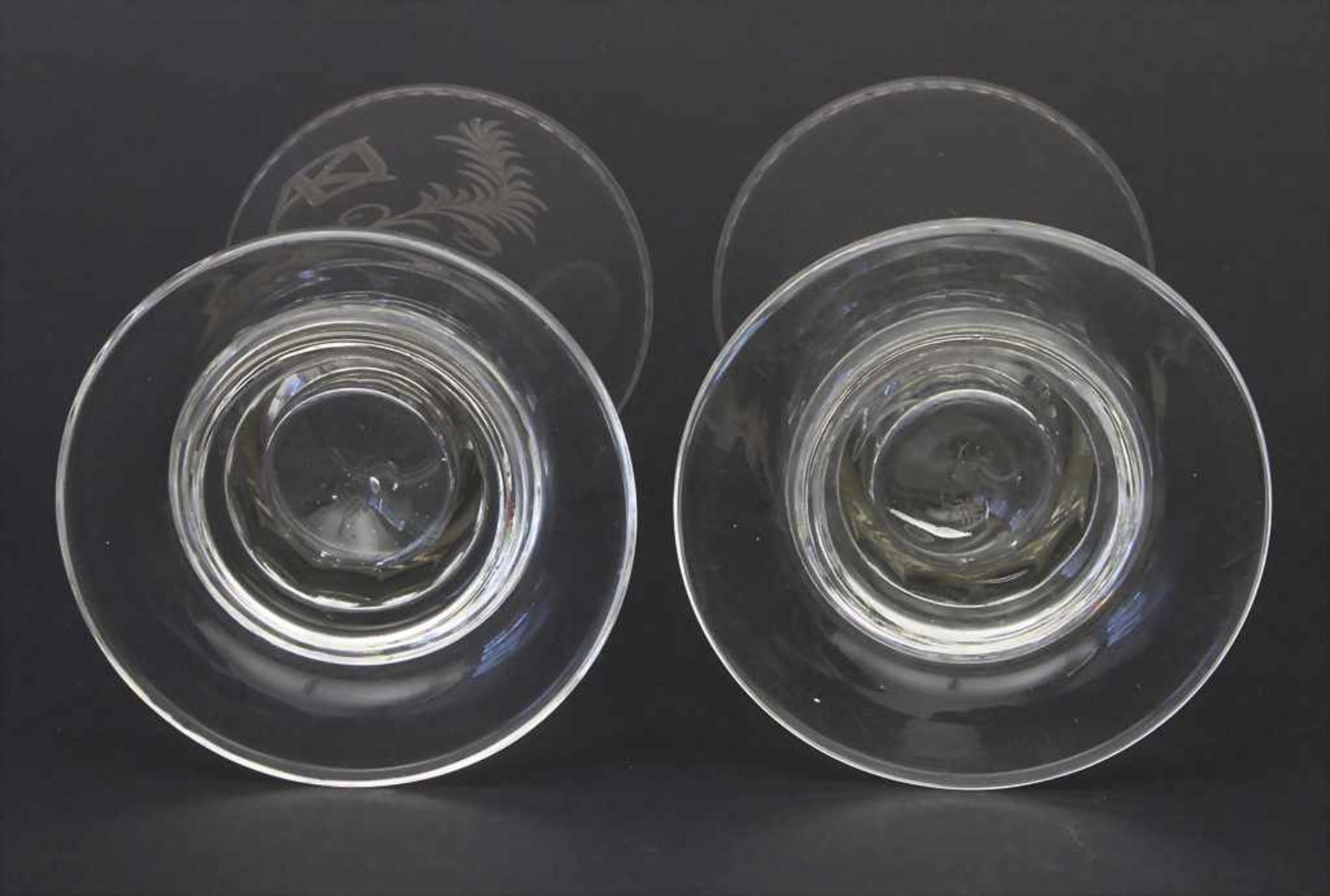 2 Kelchgläser / 2 glasses, J. & L. Lobmeyr, Wien, um 1880Material: farbloses Glas mit - Bild 5 aus 5