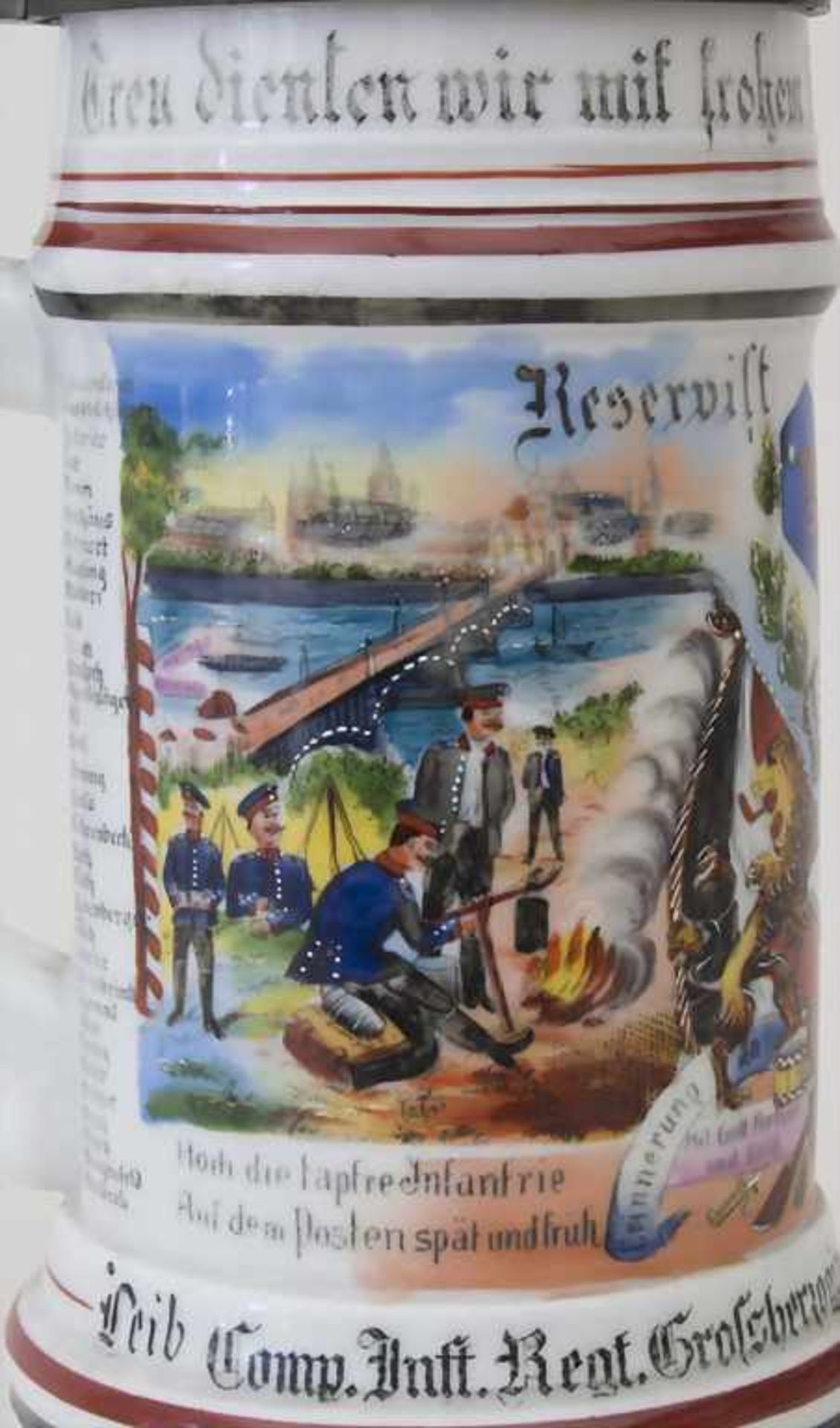 Reservistenkrug / A reservist beer mug, Mainz, Hessen, Pfalz, 1904Einheit: 'Leib Comp. Inft. Regt. - Image 8 of 10