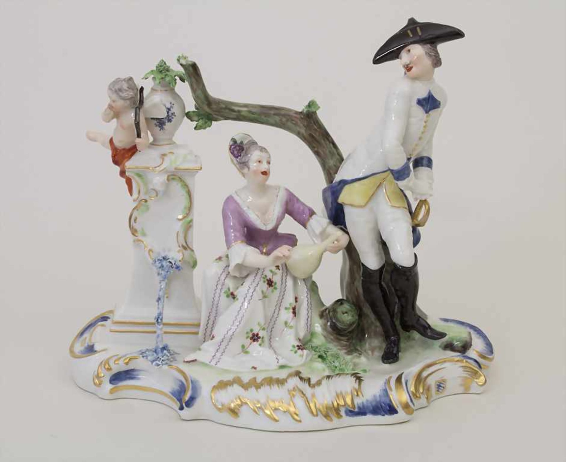 Frühe Figurengruppe einer galanten Szene / A figural group of a courting scene, Nymphenburg, Ende