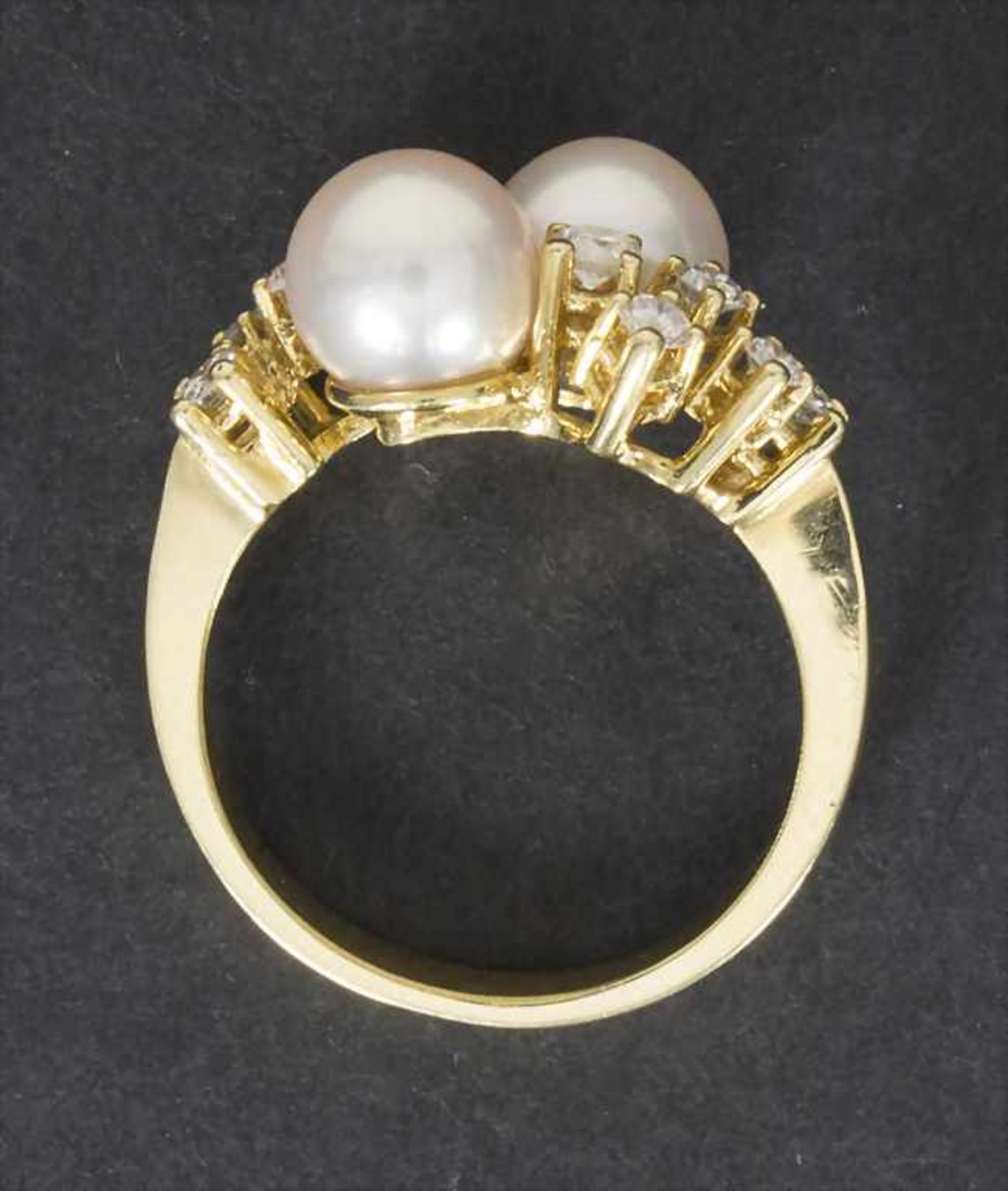 Damenring mit Brillanten und Perlen / A ladies ring with brilliants and pearlsMaterial: Gold Au - Image 2 of 2