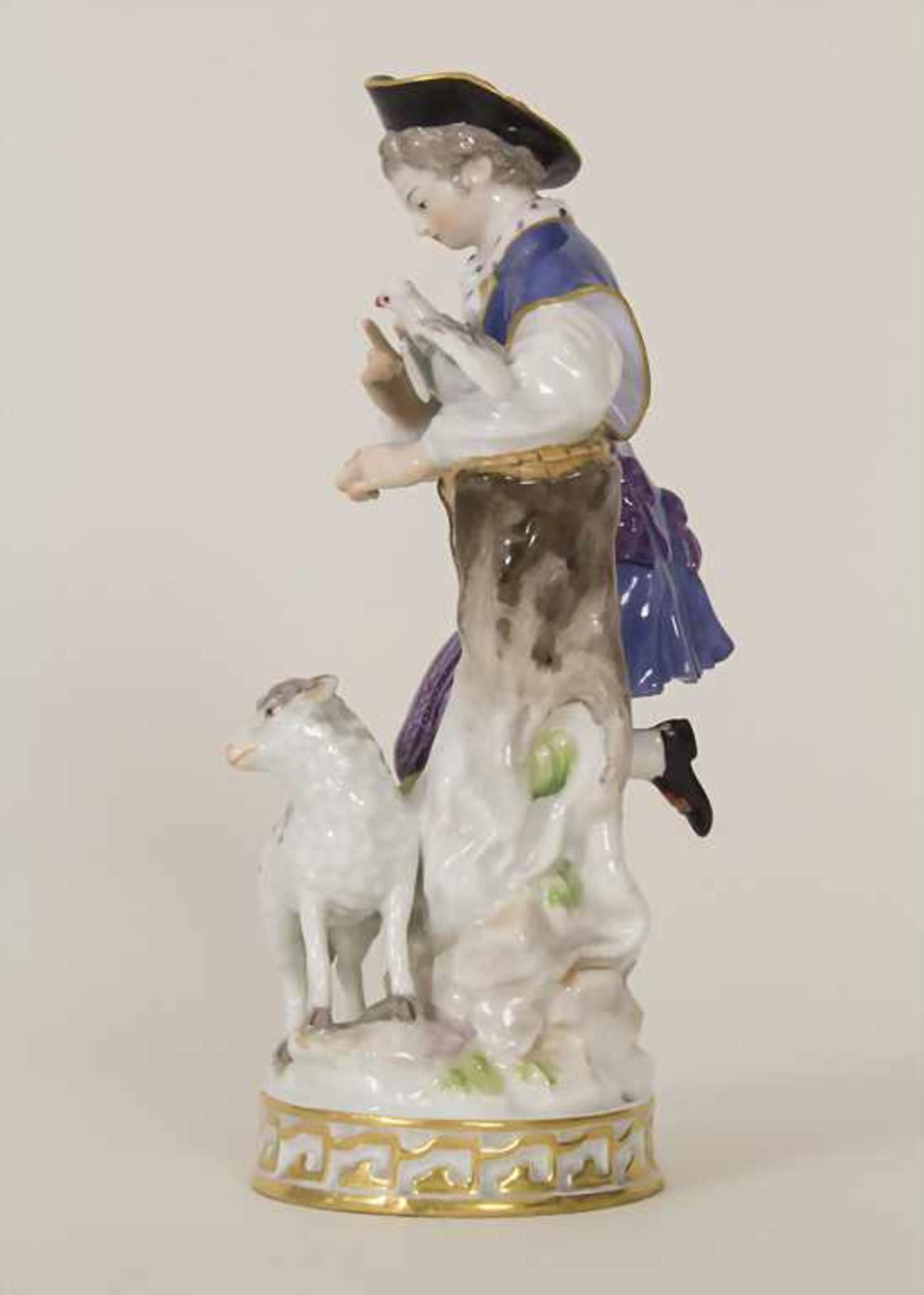 Schäfer mit Brieftaube / A shepherd with a carrier pigeon, Meissen, Mitte 19. Jh.Material: - Bild 2 aus 7