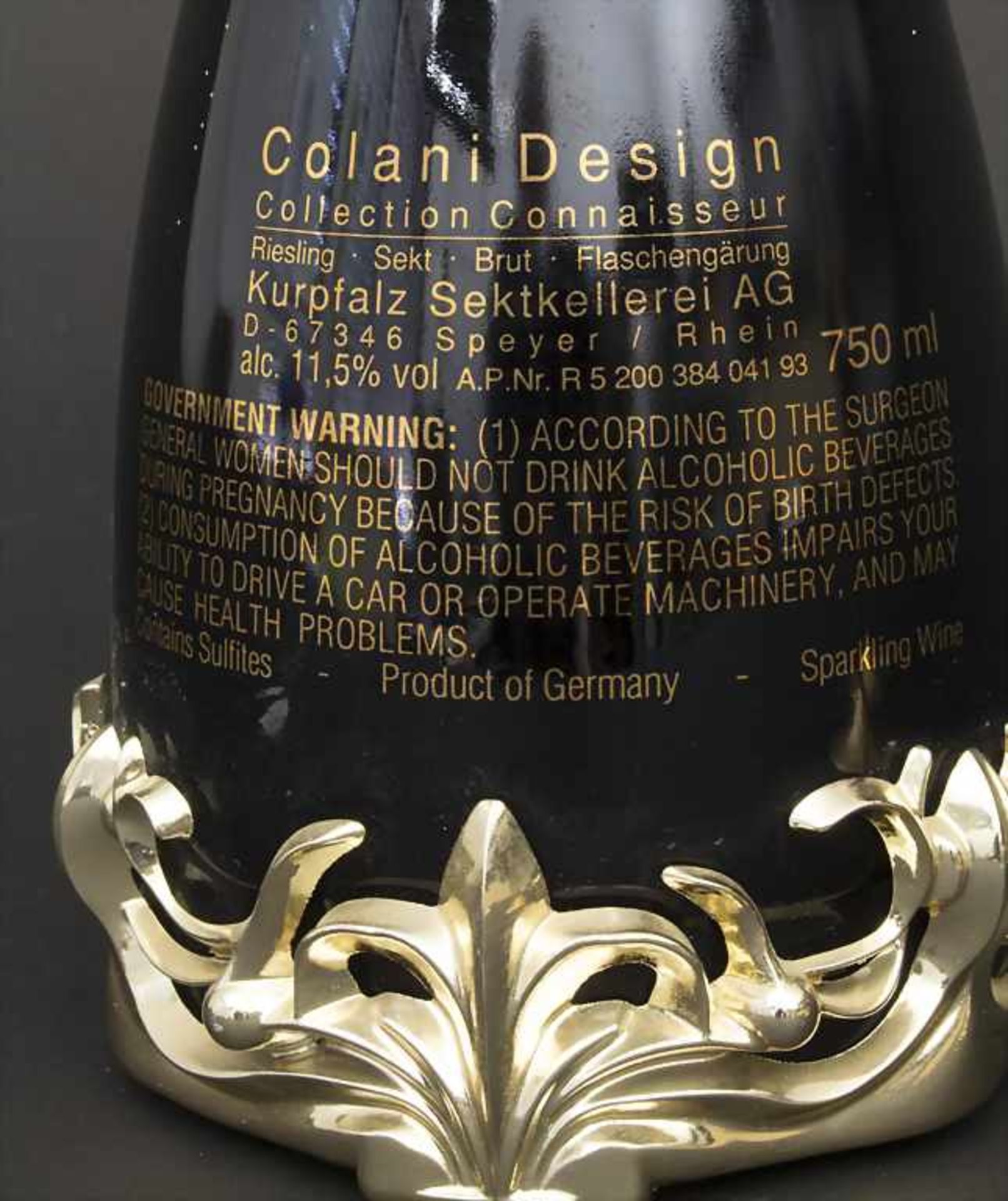 Sektflasche mit zwei Flöten / A champagne bottle with 2 glasses, Luigi Colani, - Image 4 of 5