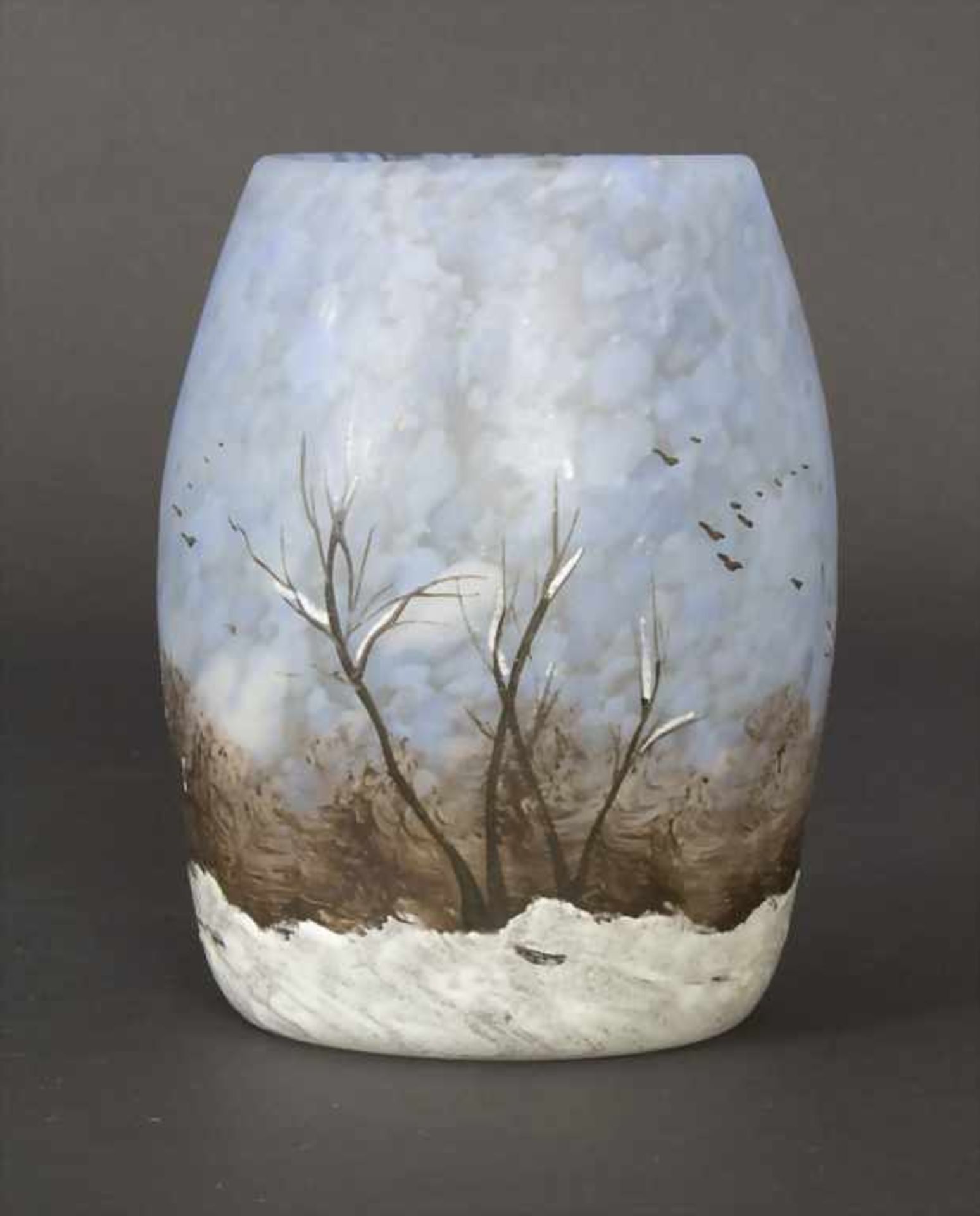 Jugendstil Vase mit Winterlandschaft / An Art Nouveau vase with a winter landscape, Legras & Cie., - Image 3 of 7