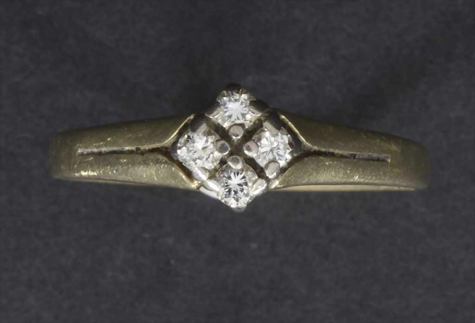 Damenring / A ladies ringMaterial: Gelbgold 585/000 18 Kt, 4 kl Diamanten,Ringgröße: 60, Diamant