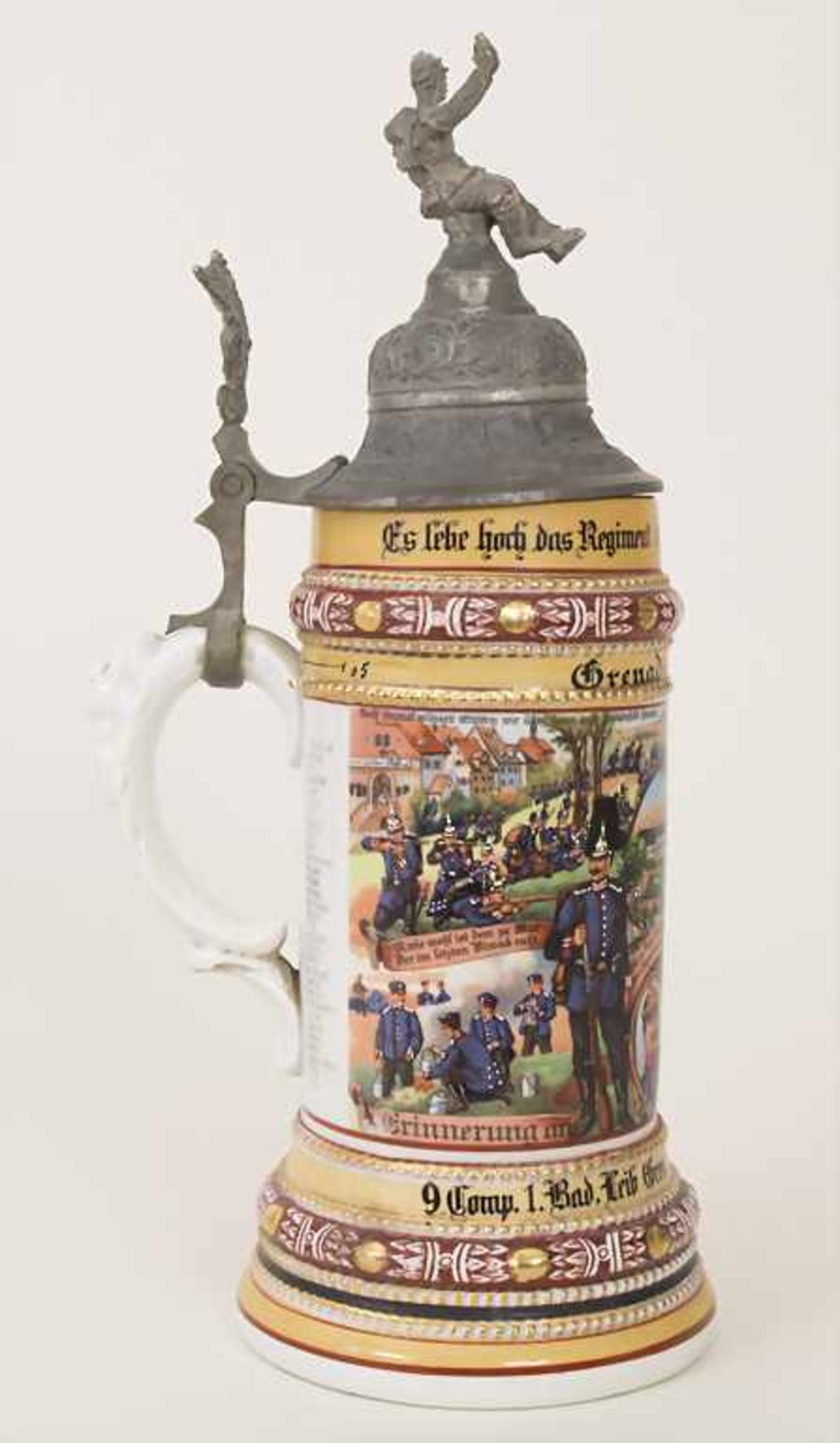 Reservistenkrug / A reservist beer mug, Karlsruhe, Baden, 1913Einheit: '9. Comp. 1. Bad. Leib - Bild 10 aus 11