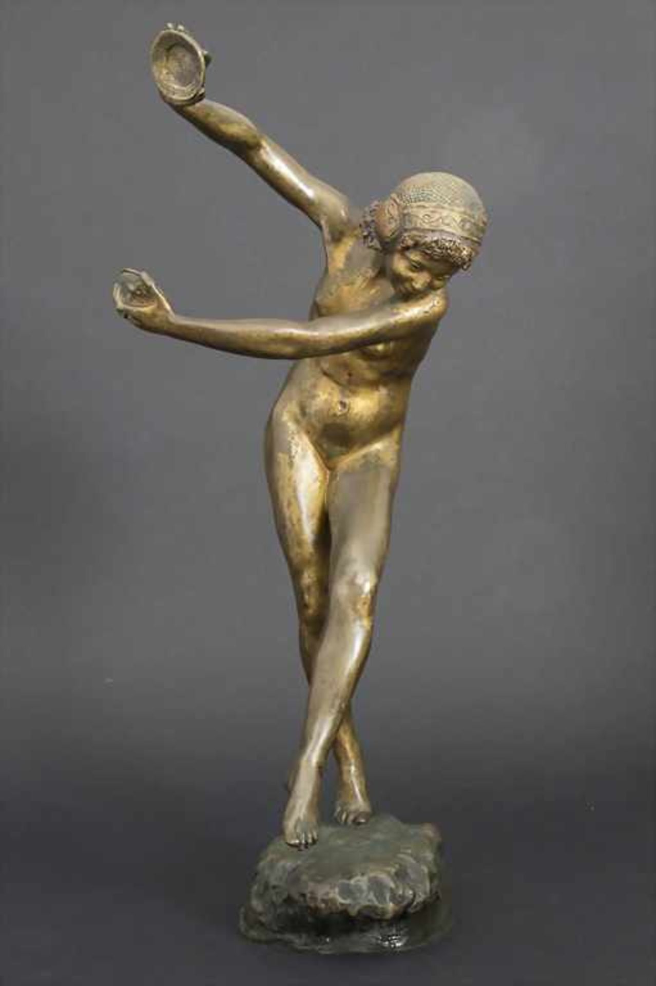 Jugendstil Tänzerin / An Art Nouveau Dancer, Laurence Dupuy, um 1910Material: Bronze, vergoldet, - Image 2 of 5