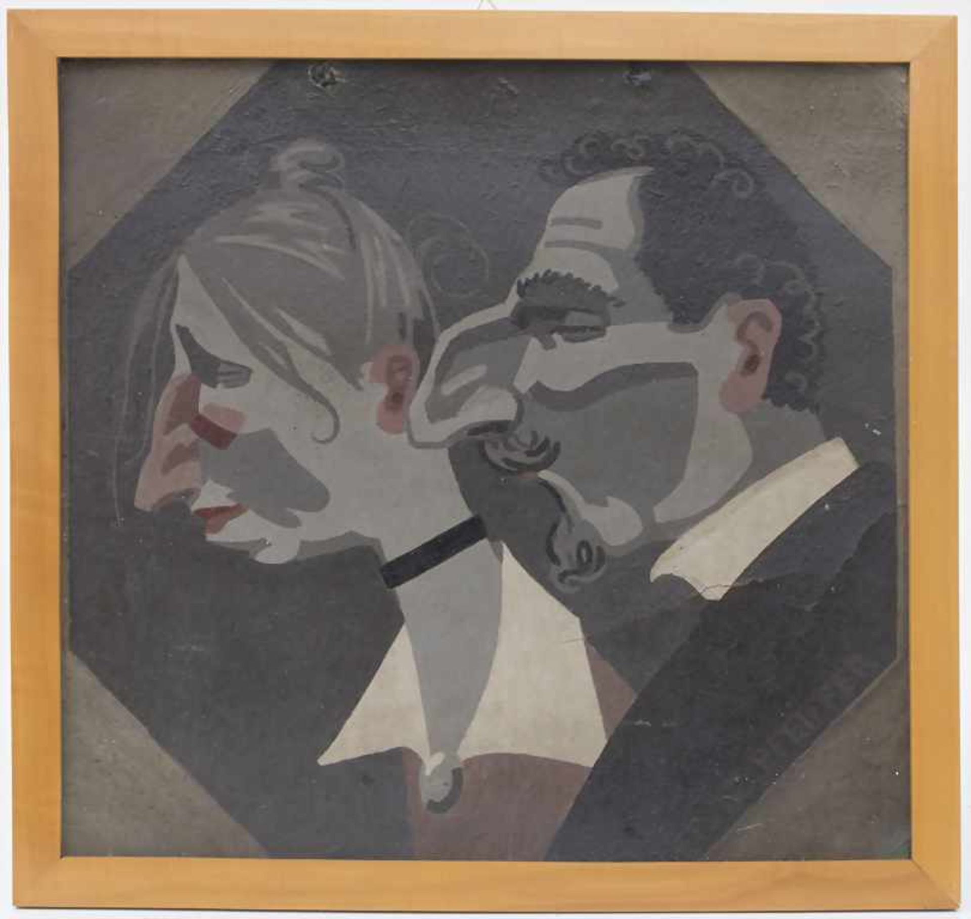 Fritz Pfeiffer (1878-1953), Karikatur 'Eheleute' / A caricature 'married couple'Technik: Öl auf - Image 2 of 4