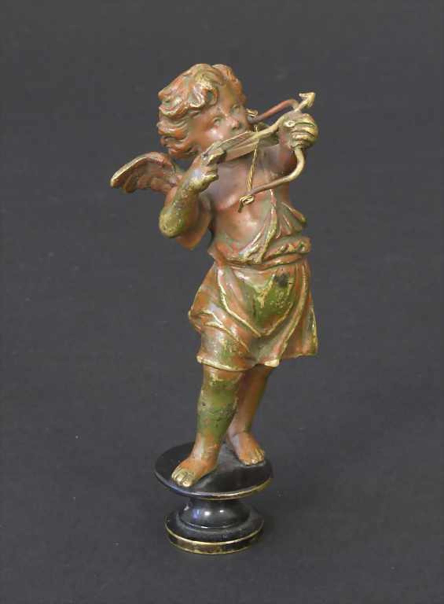 Amorette Petschaft / A seal (cupid), deutsch, um 1900Material: Bronze farbig gefasst,Höhe: 8,5 cm,