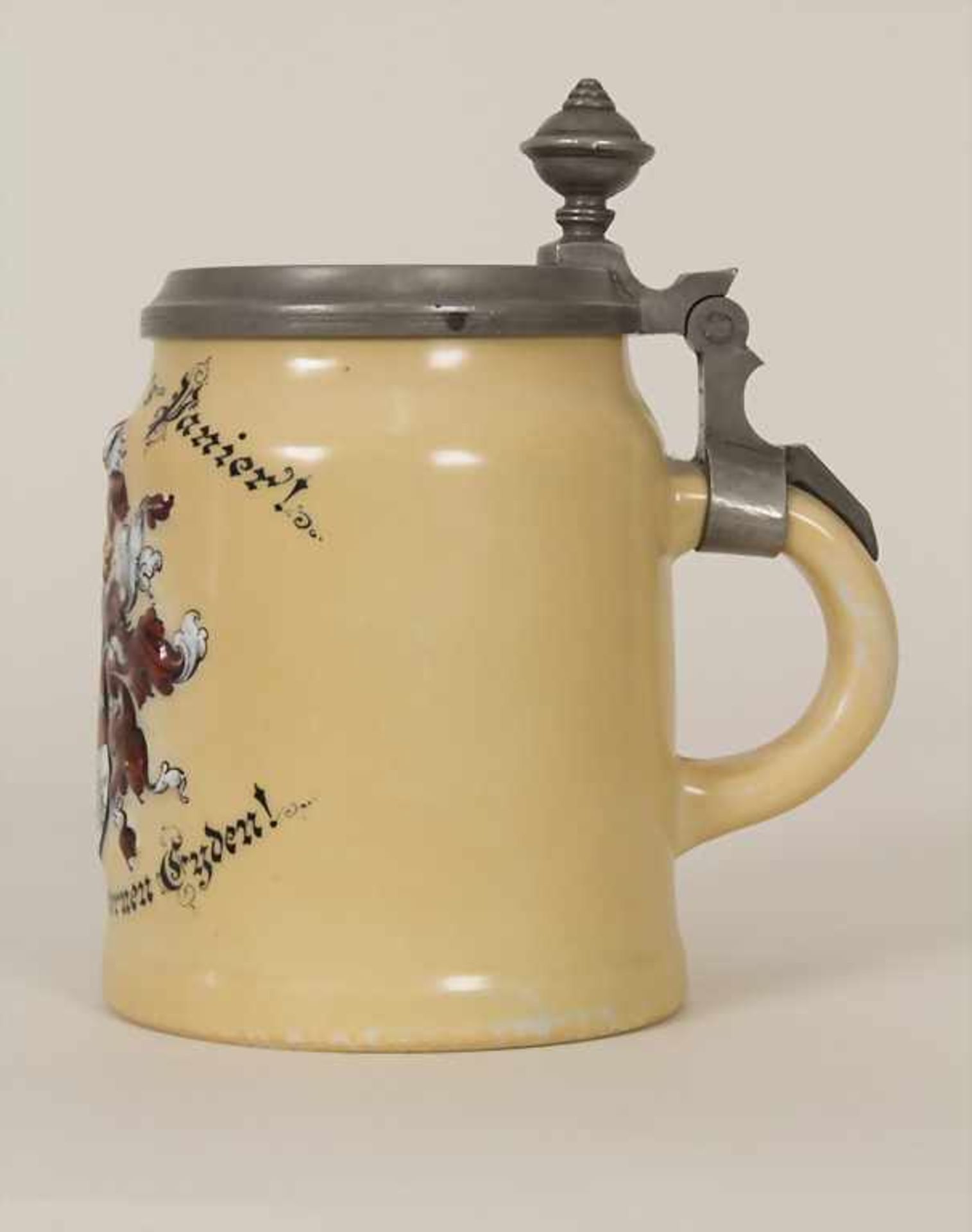 Studentika Bierkrug / A beer mug, deutsch, 1897Material/Technik: Porzellan, Boden mit Lithophanie ( - Image 2 of 7