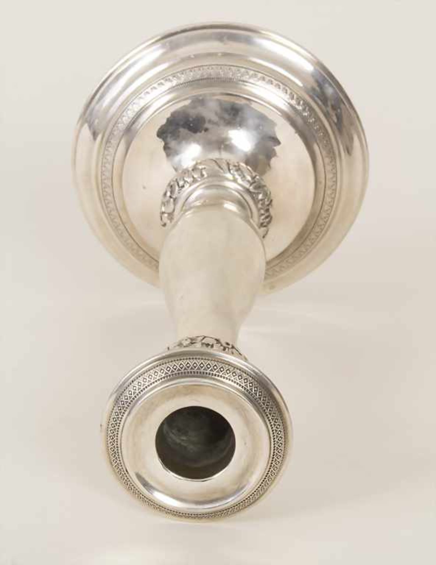 Biedermeier Leuchter / A Biedermeier candlestick, J. Schmidt, Wien, 1854Material: Silber 13 Lot, - Image 2 of 6