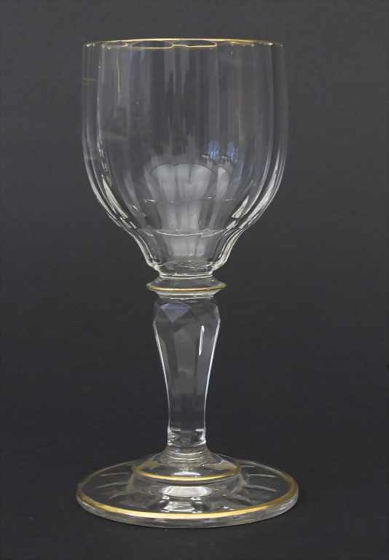 3 Sherrygläser / 3 glasses, J. & L. Lobmeyr, Wien, um 1880Material: farbloses Glas mit Goldrand, - Bild 2 aus 4