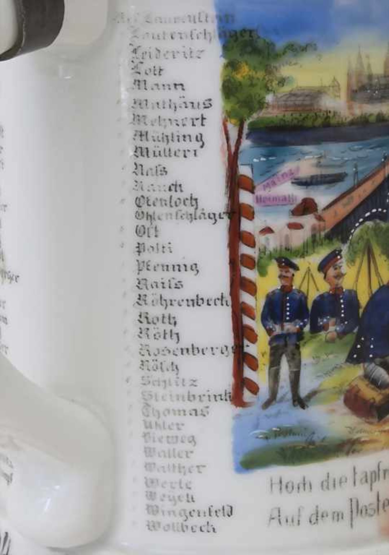 Reservistenkrug / A reservist beer mug, Mainz, Hessen, Pfalz, 1904Einheit: 'Leib Comp. Inft. Regt. - Image 9 of 10
