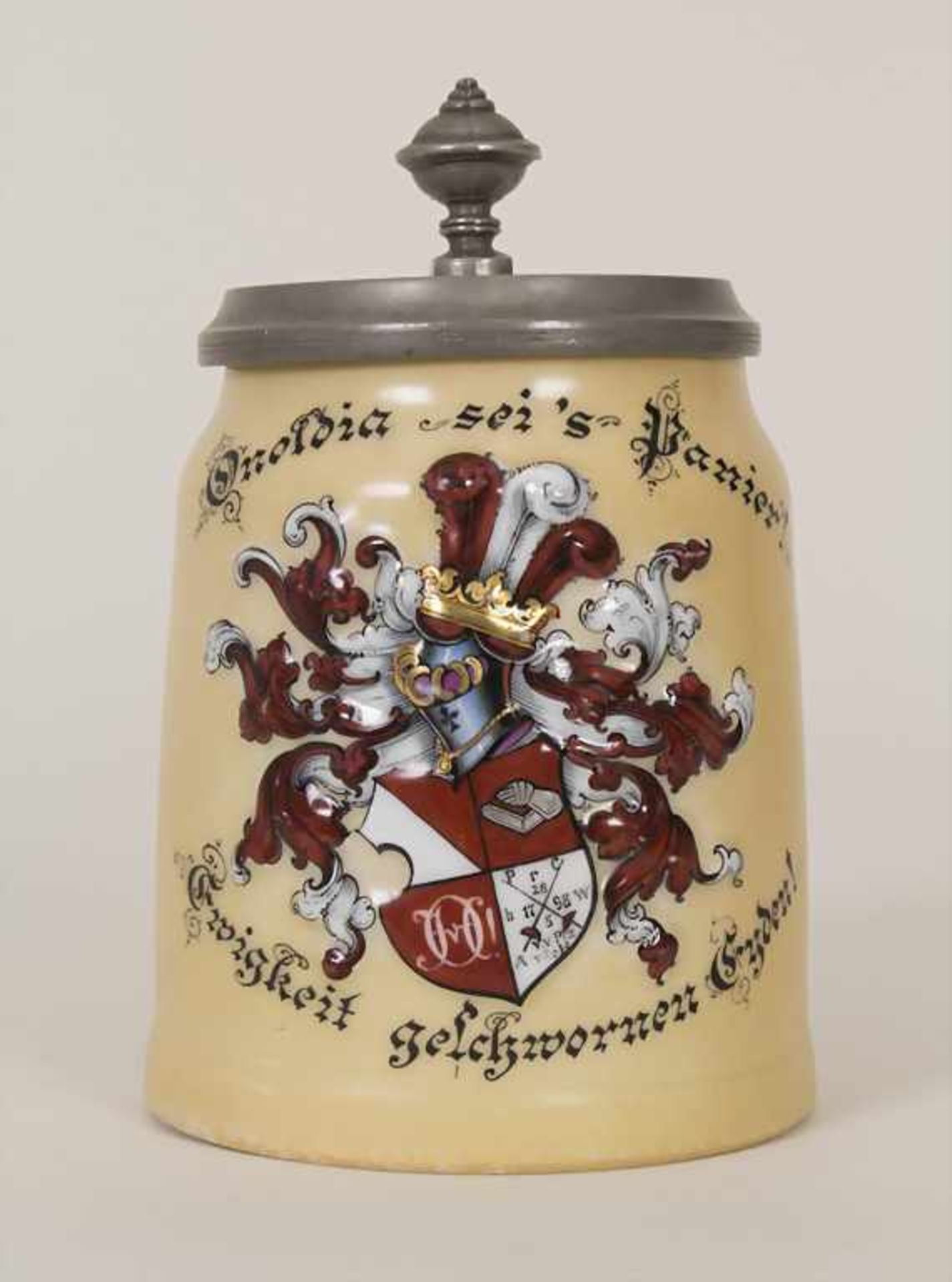 Studentika Bierkrug / A beer mug, deutsch, 1897Material/Technik: Porzellan, Boden mit Lithophanie (