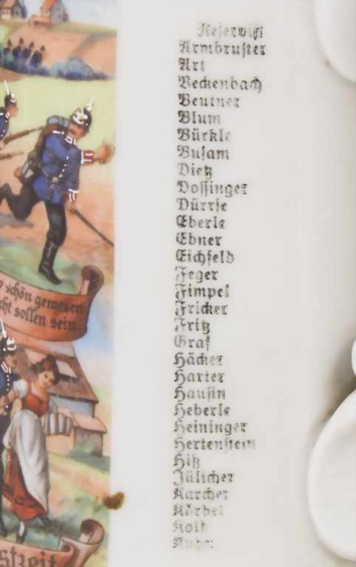 Reservistenkrug / A reservist beer mug, Karlsruhe, Baden, 1913Einheit: '9. Comp. 1. Bad. Leib - Image 7 of 11